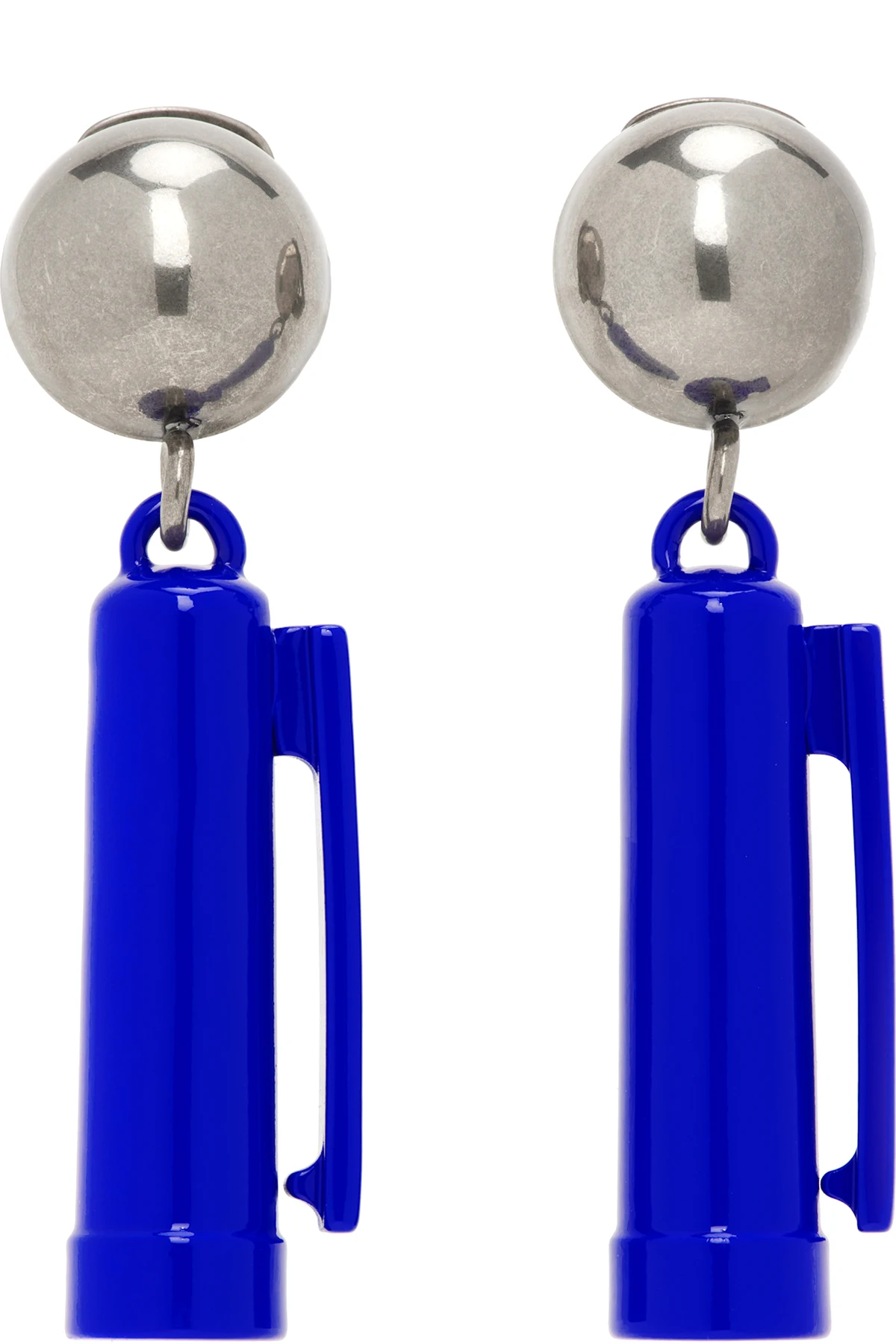 Silver & Blue Charm Earrings