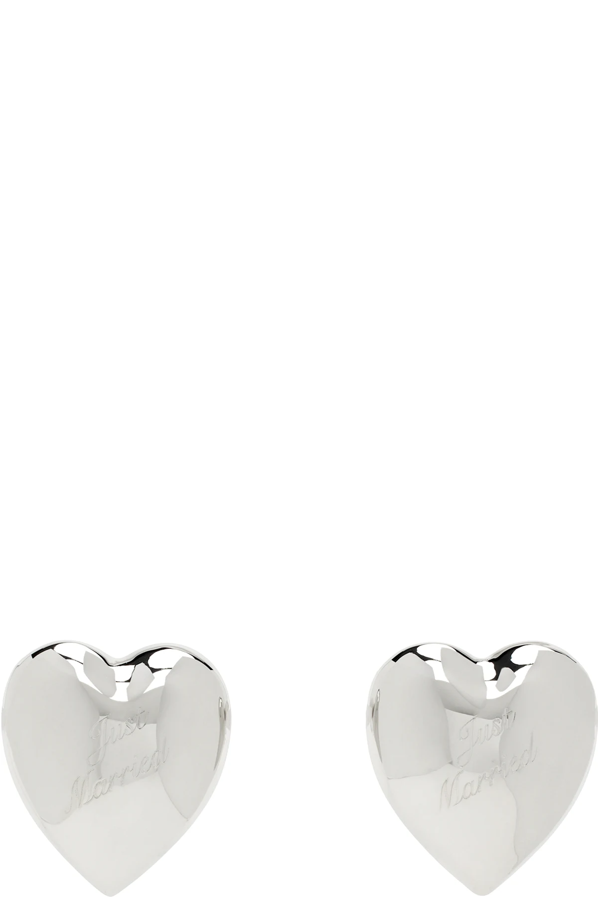 SSENSE Exclusive Bridal Capsule 'Just Married' Heart Earrings