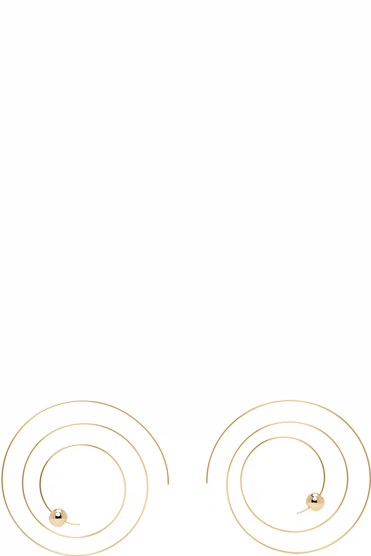 Gold Thin Spiral Earrings