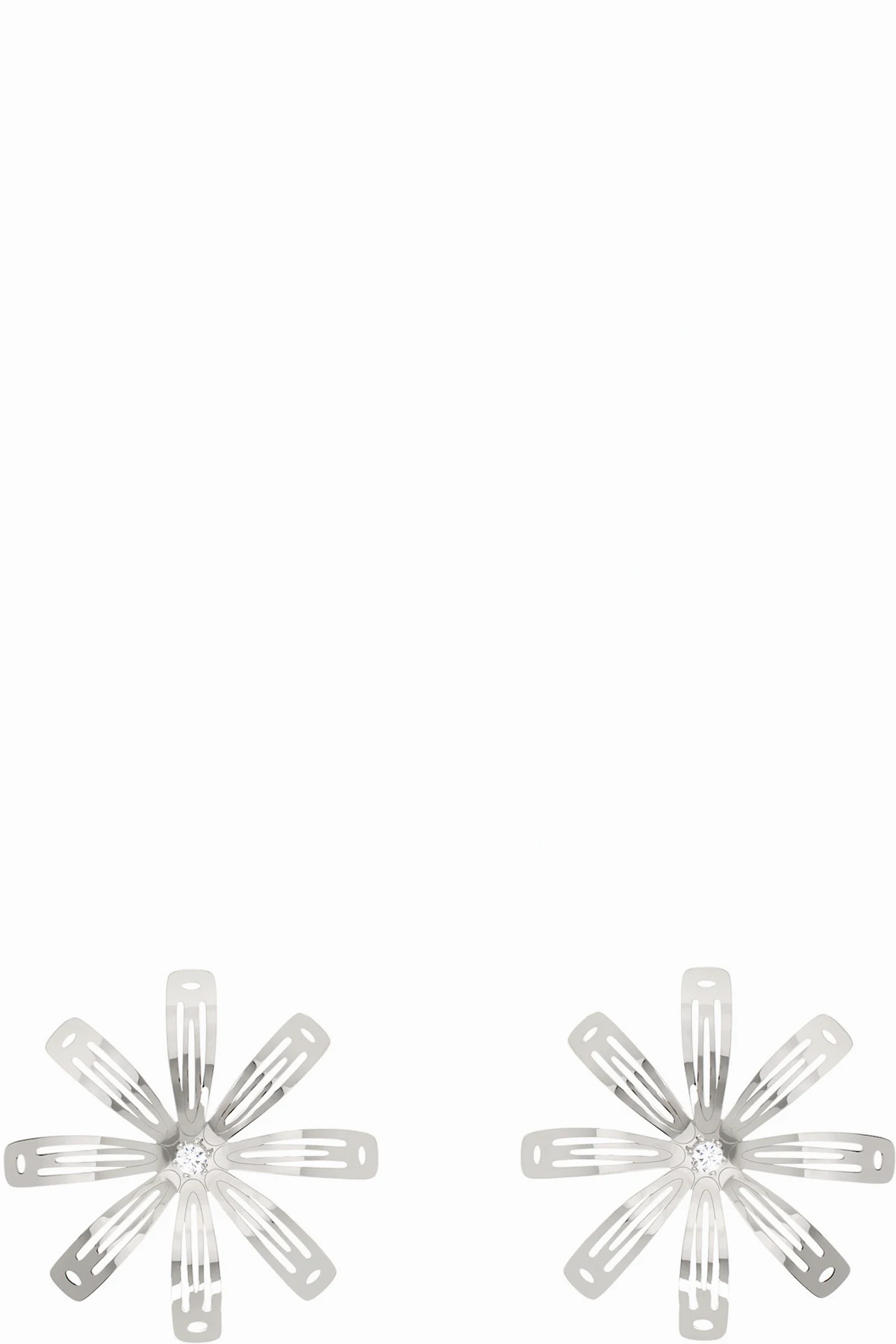 SSENSE Exclusive Silver D'heygere Edition Flower Hair Clip Earrings