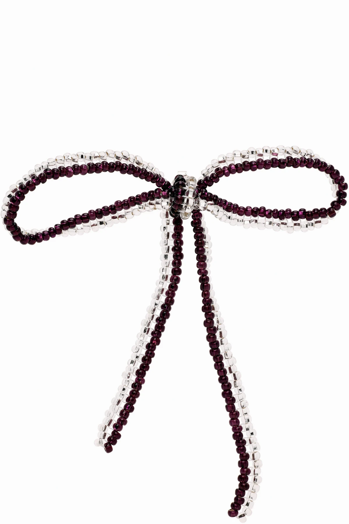 Striped Sad Bow Ear Stick Single Earring