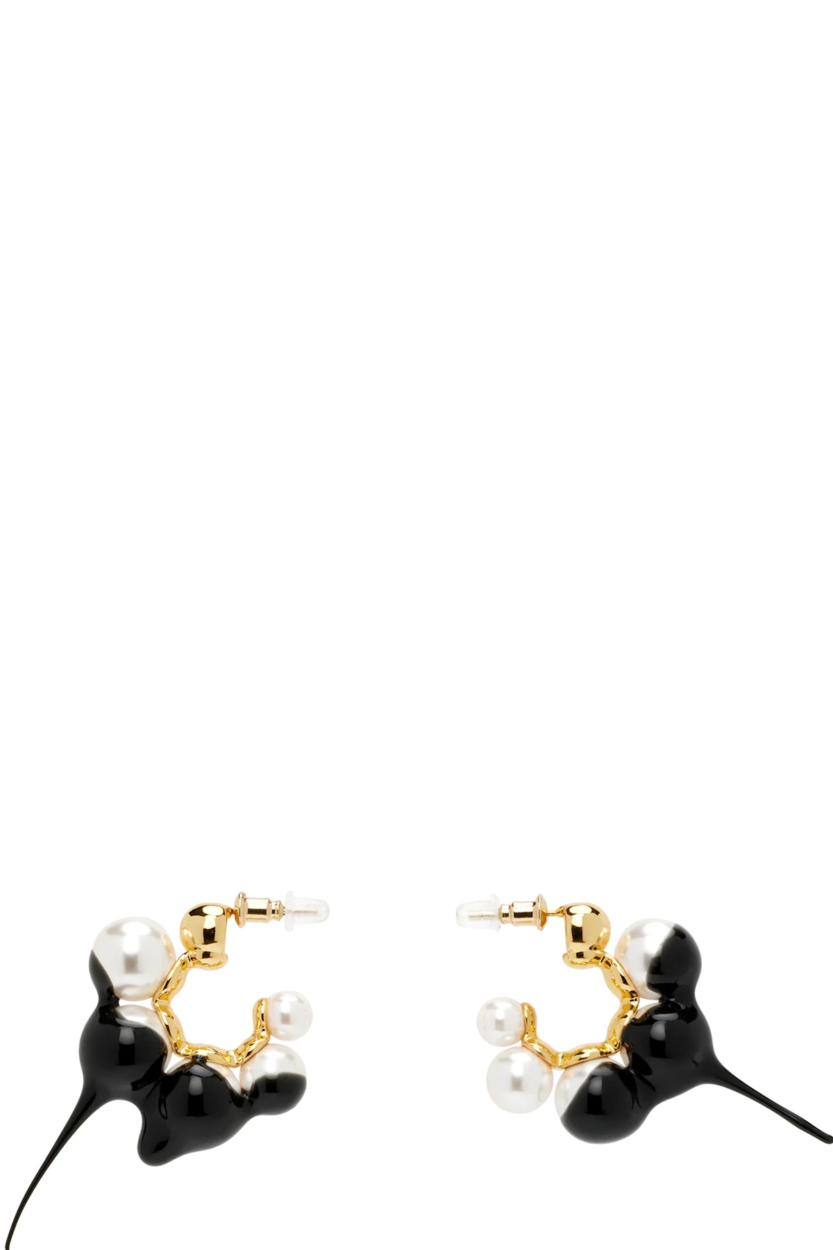 Dipped Pearl Mini Hoop Earrings