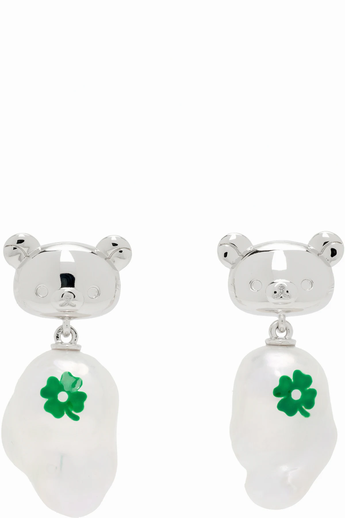 Rilakkuma Edition Clover Baroque Pearl Earrings