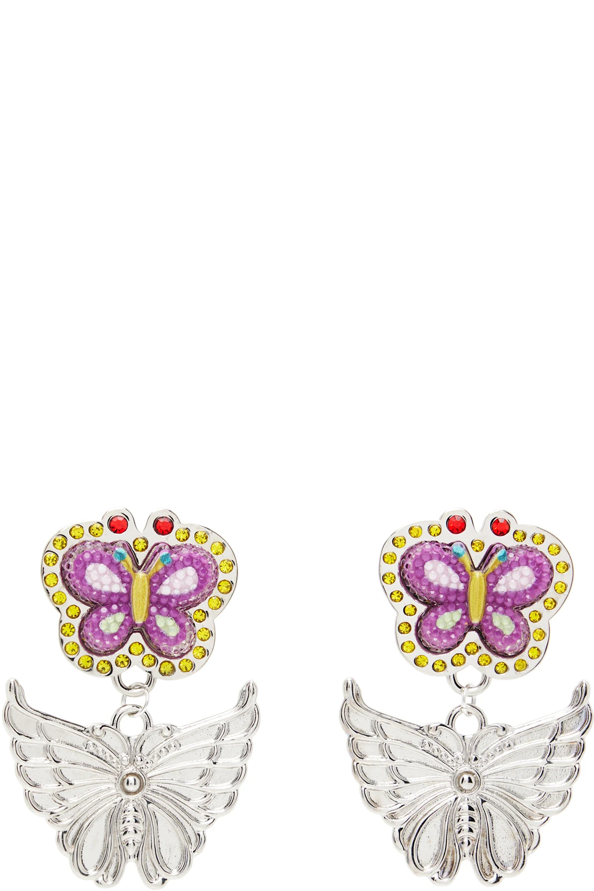 Stacked Butterfly Drop Earrings