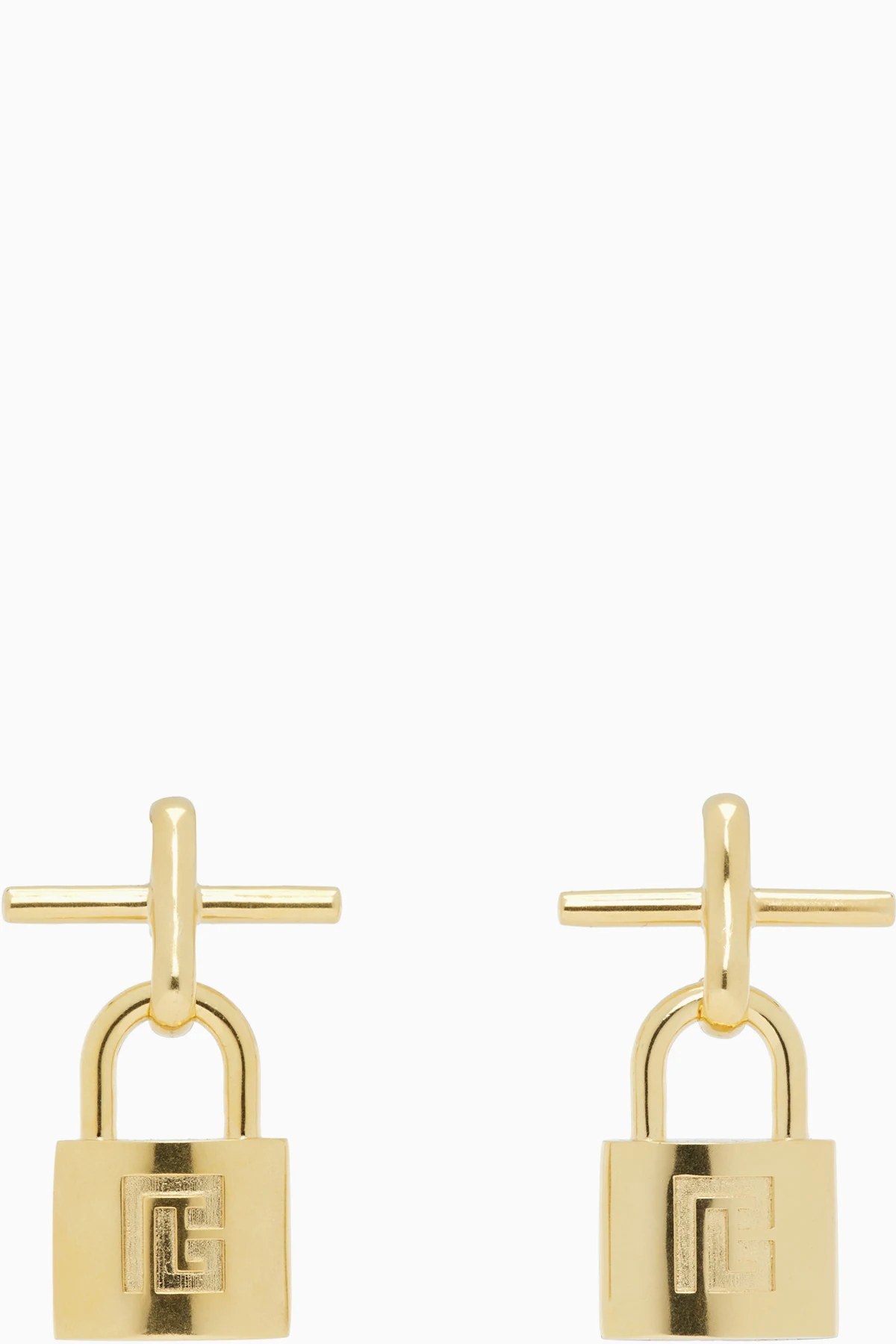 Brass Pulse Padlock Earrings
