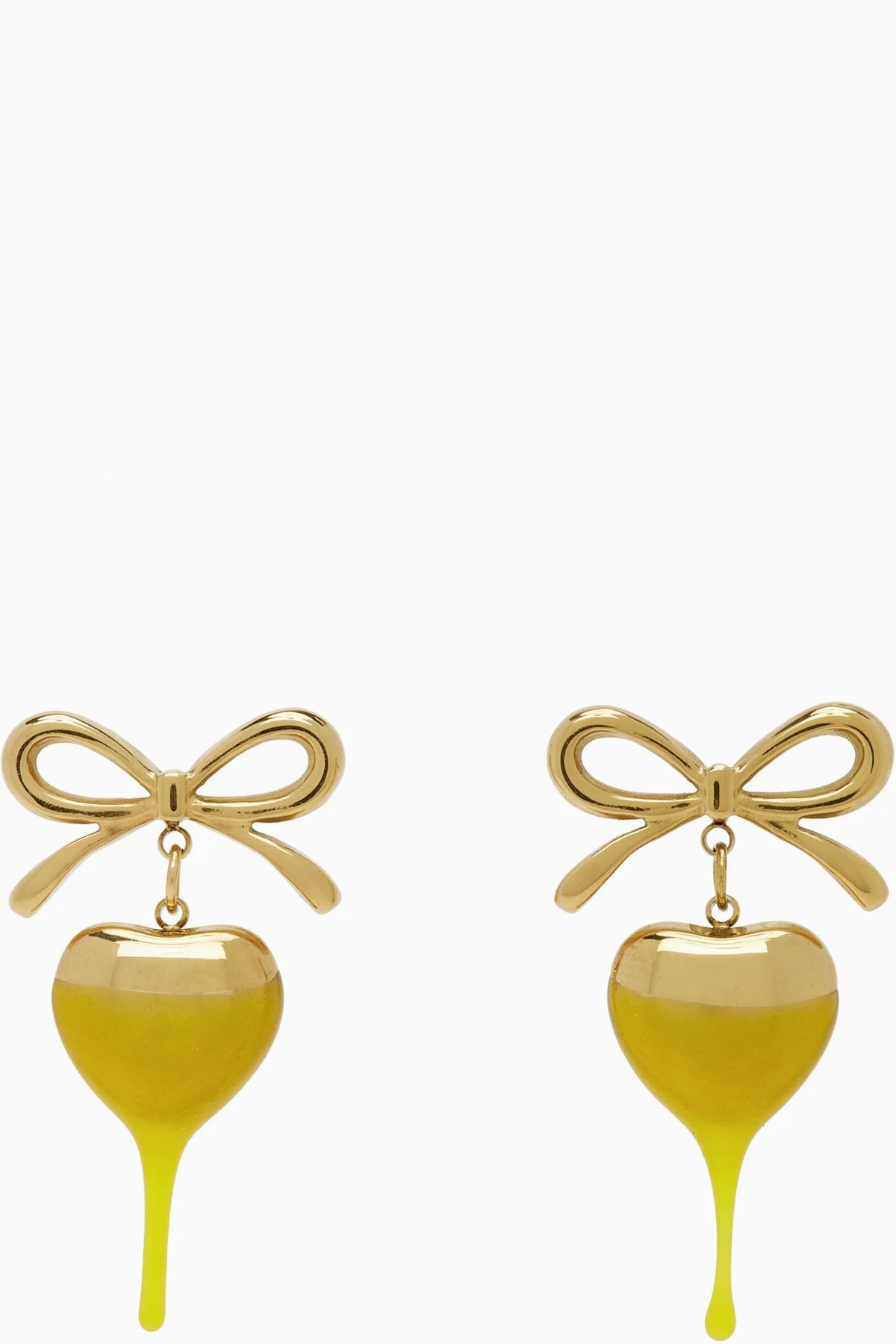 Dipped Bow Heart Earrings