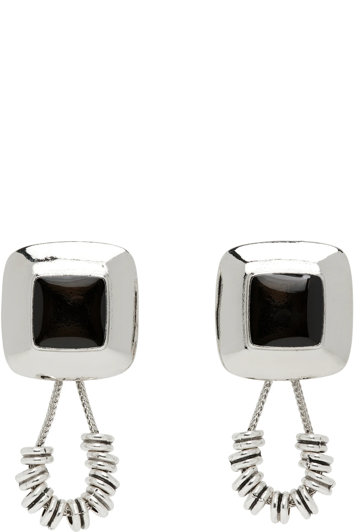 Stone Beads Pierced Earrings