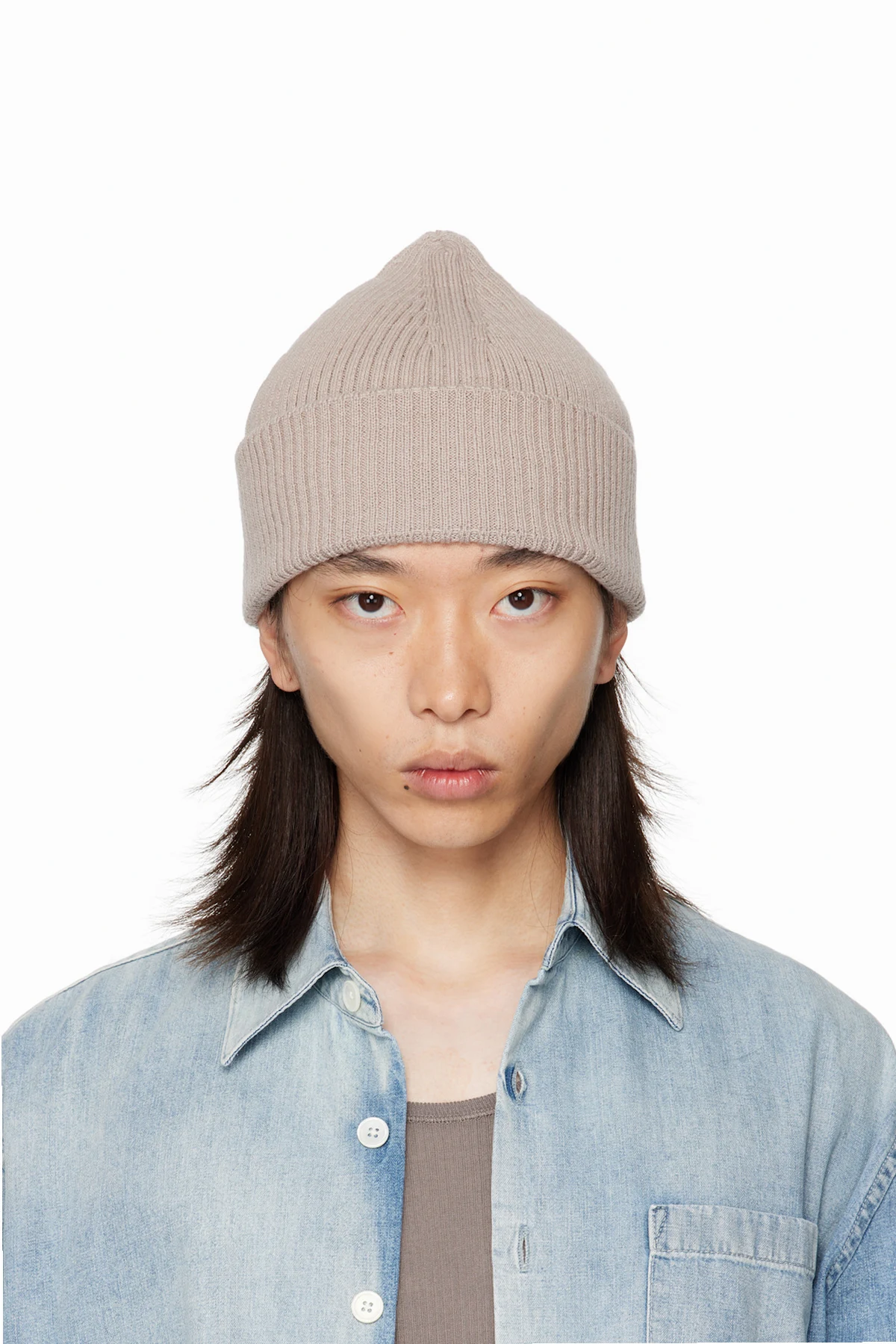 Beige Knit Beanie