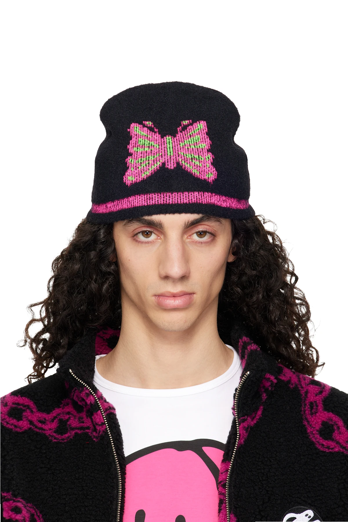 Black Cyber Butterfly Beanie