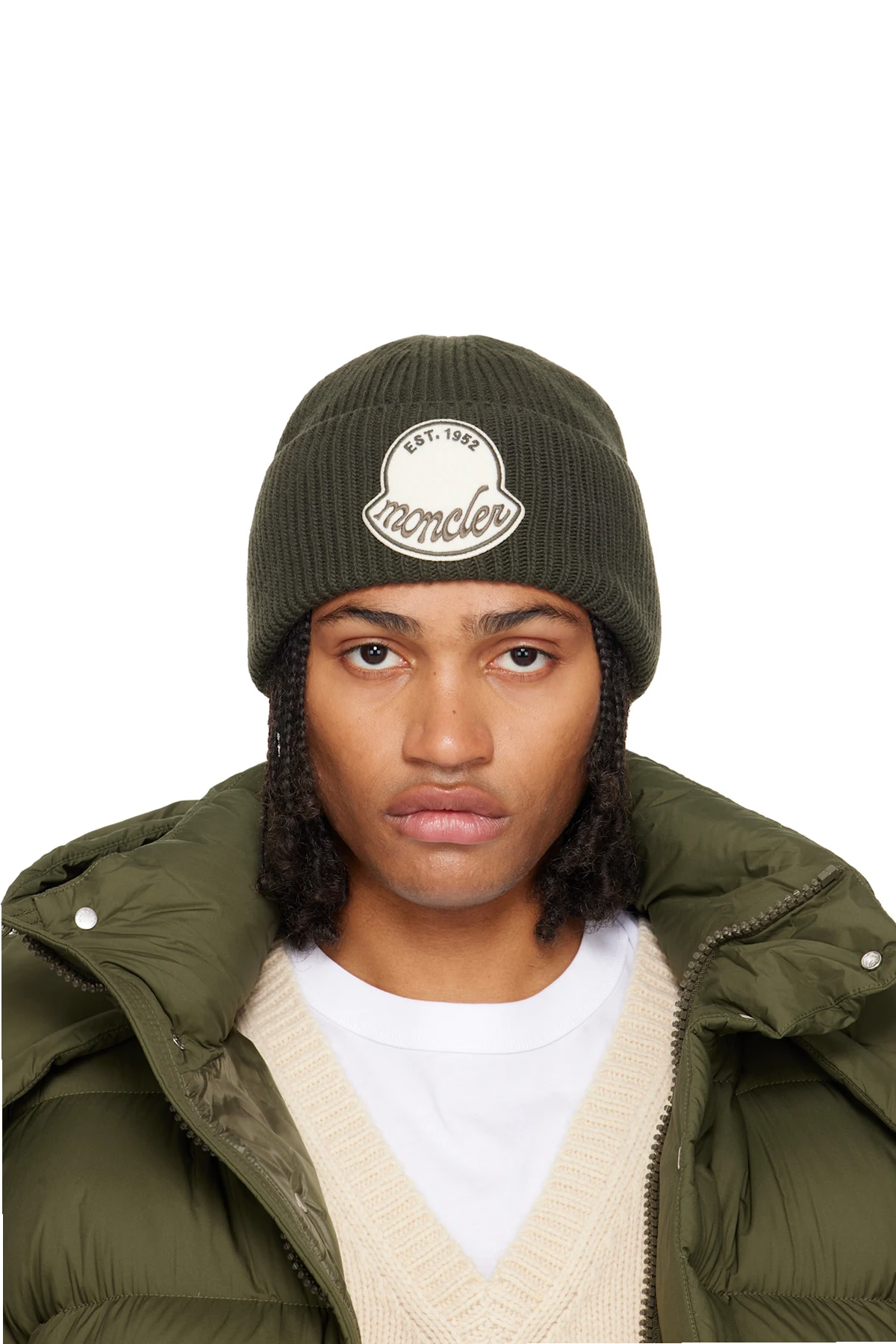 Green Virgin Wool Beanie
