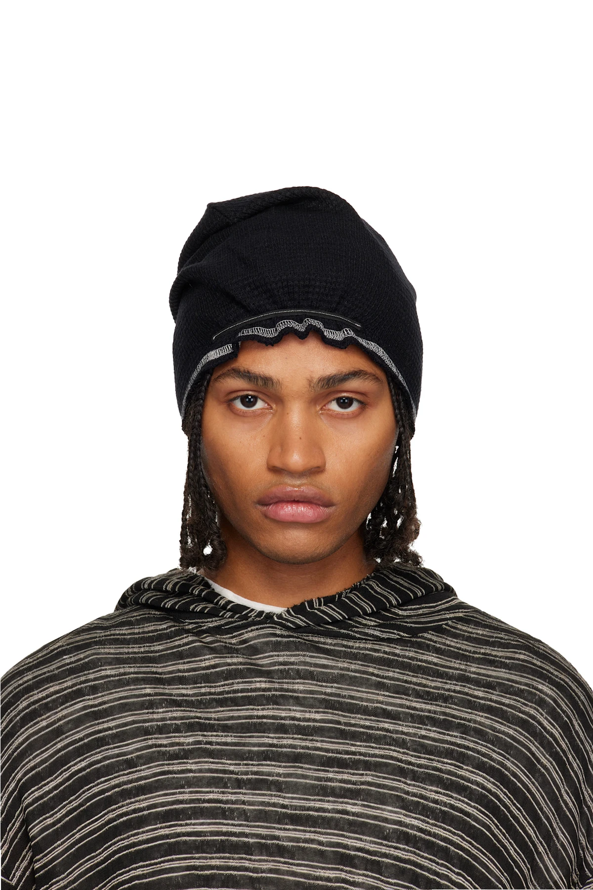 Black Elastic Beanie