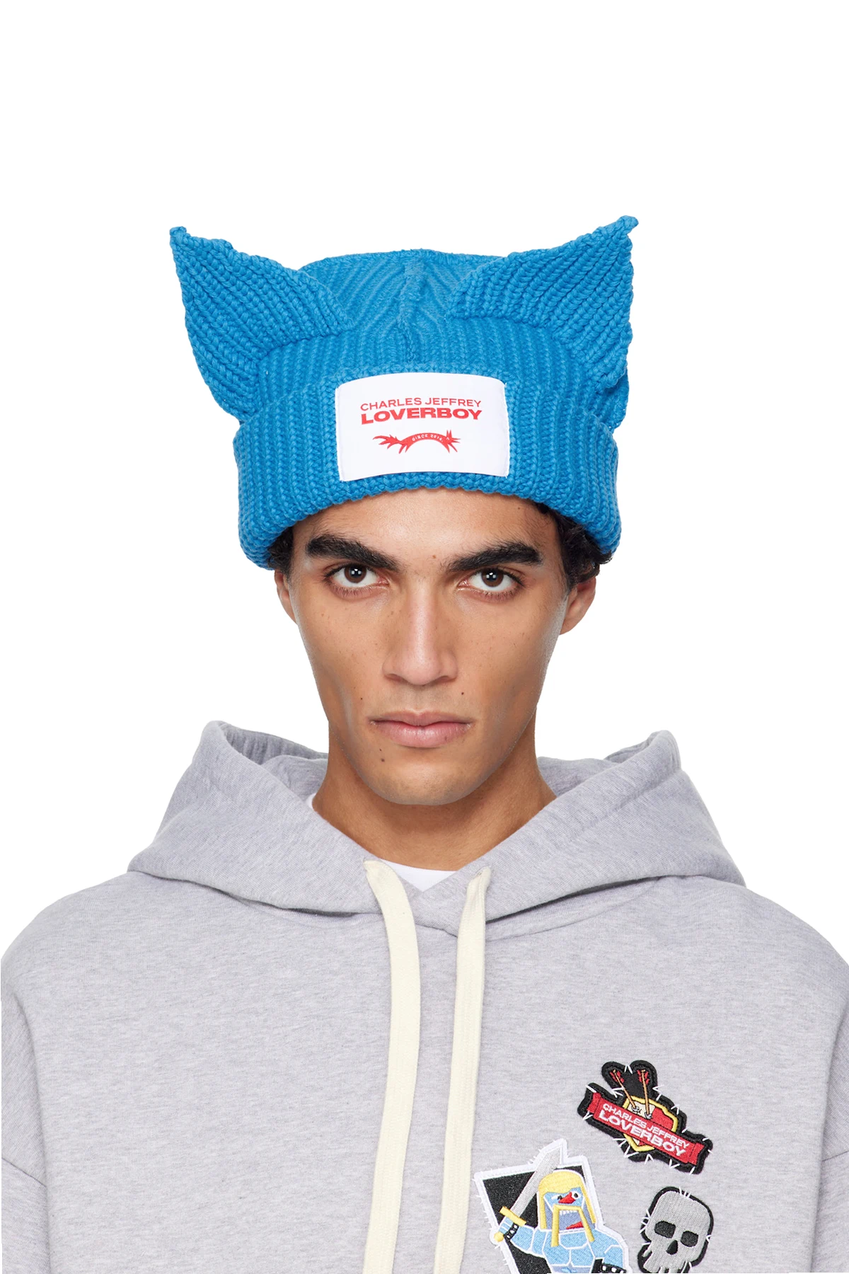 Blue Chunky Ears Beanie