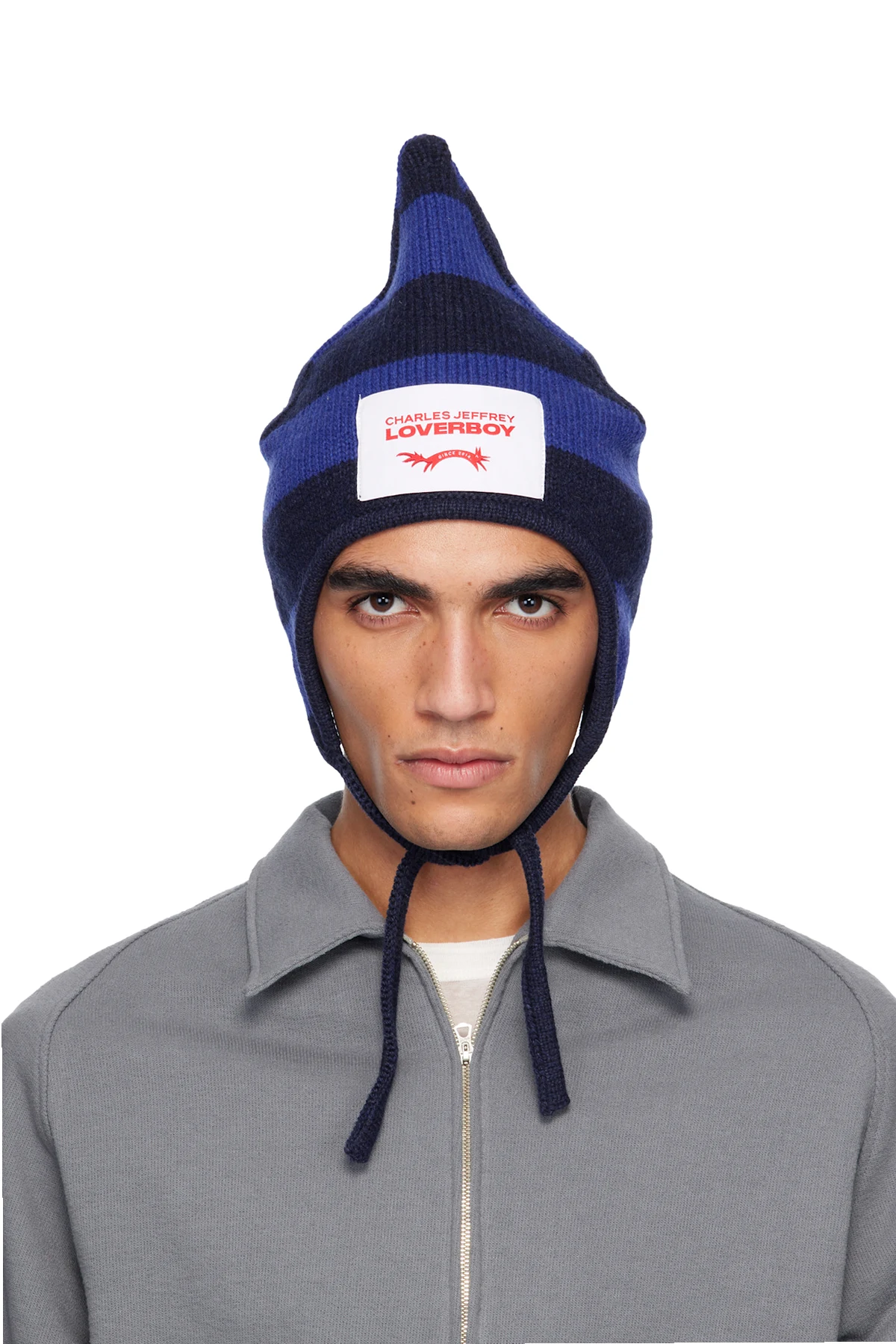 Blue Spike Bonnet Beanie