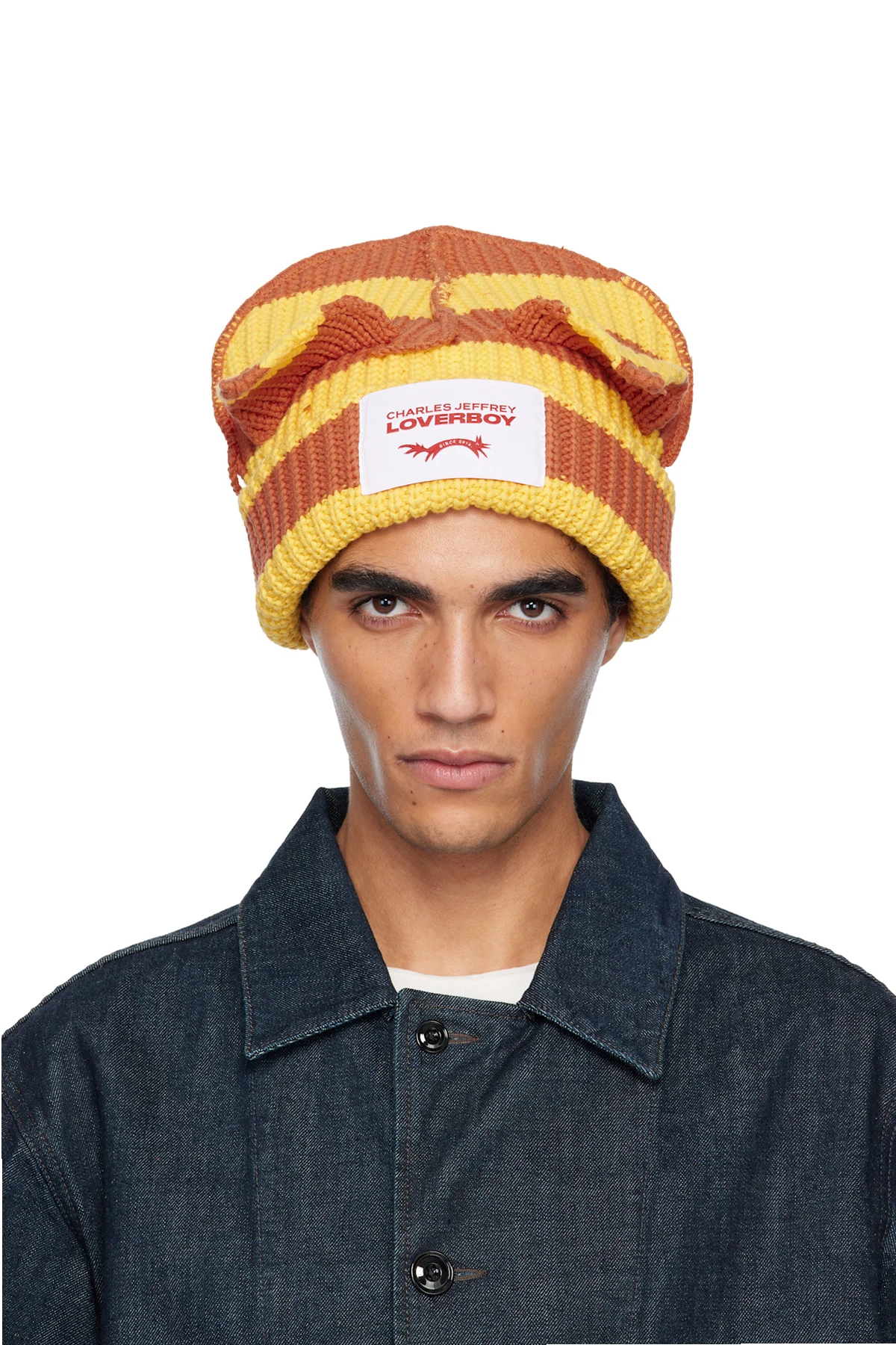 Yellow & Orange Chunky Ears Beanie