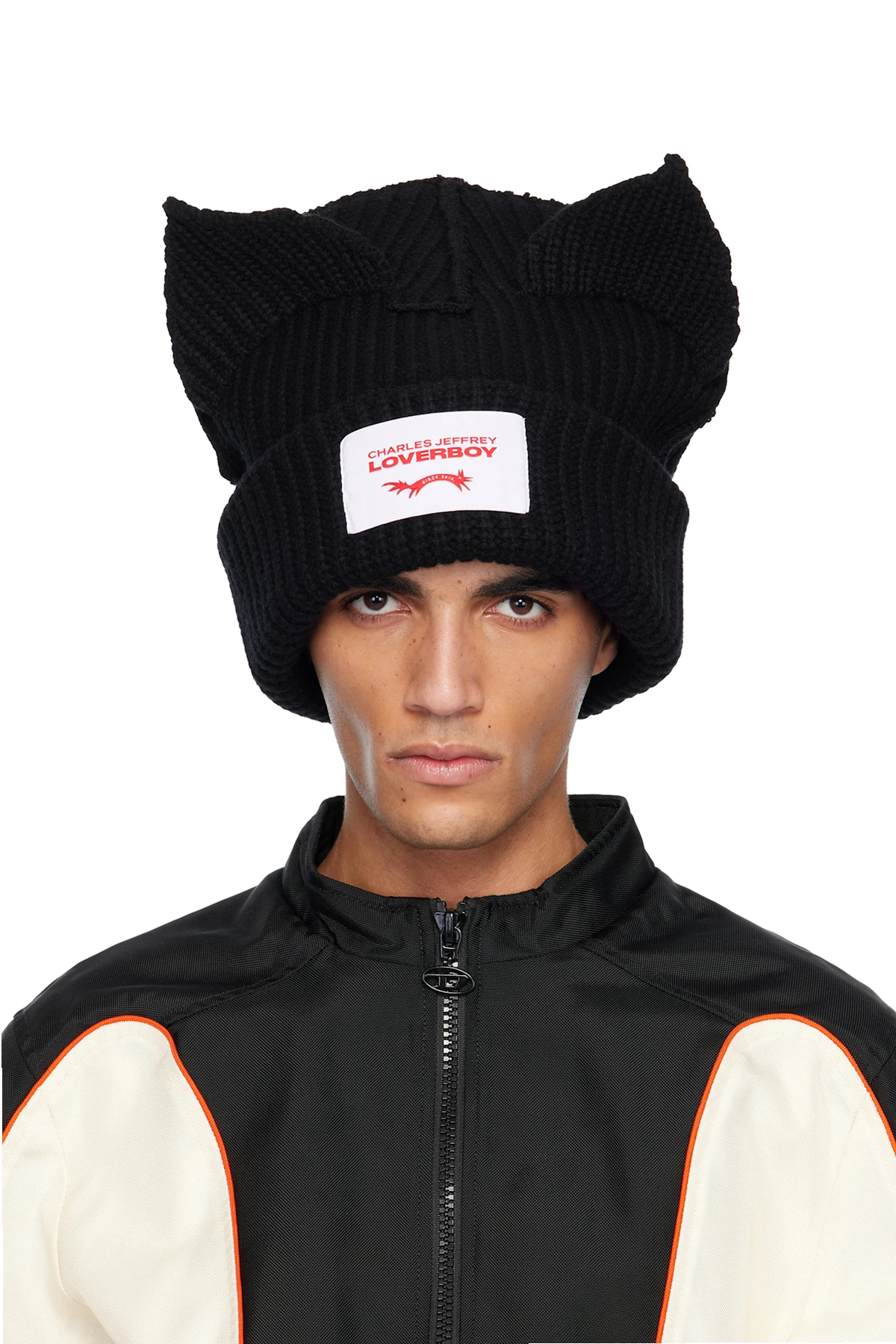 Black Supersized Chunky Ears Beanie