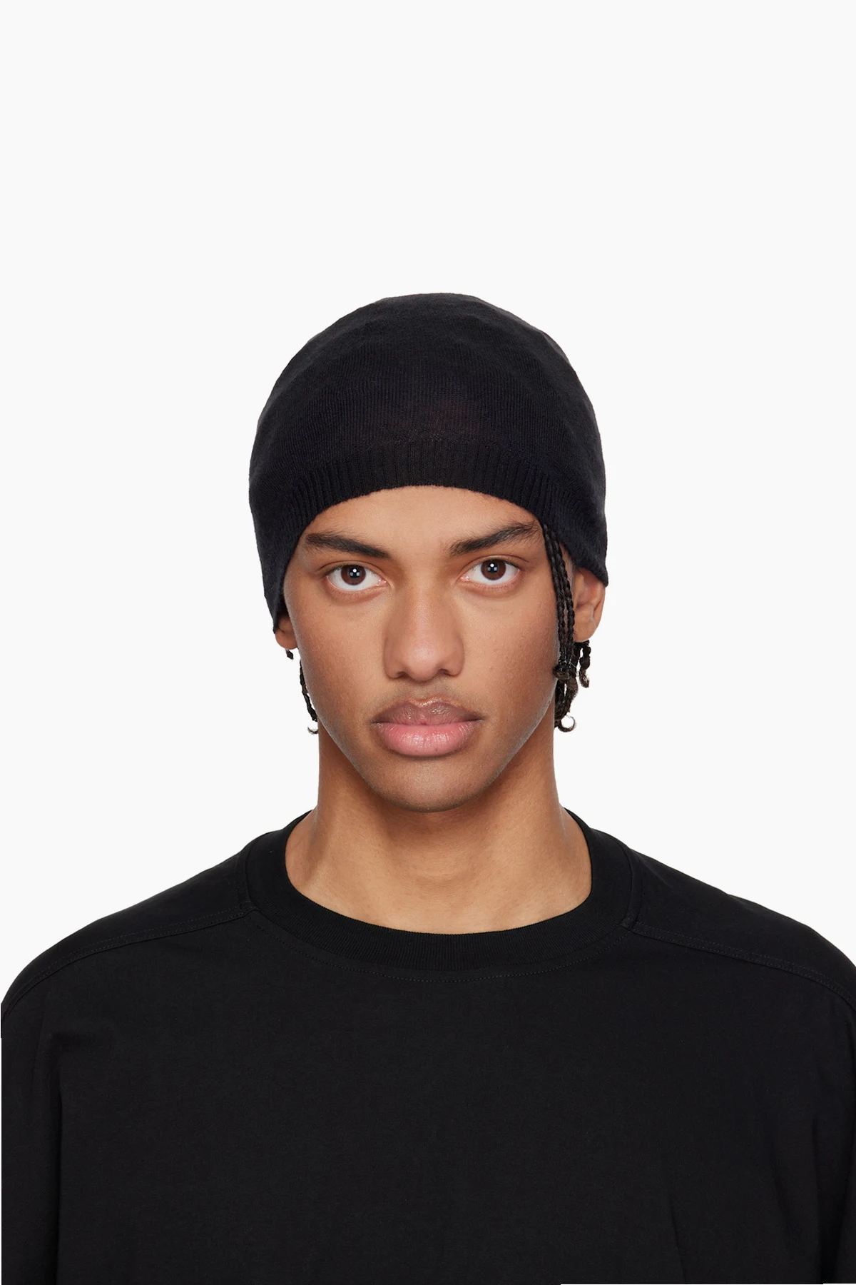 Black Temple Rasato Knit Beanie