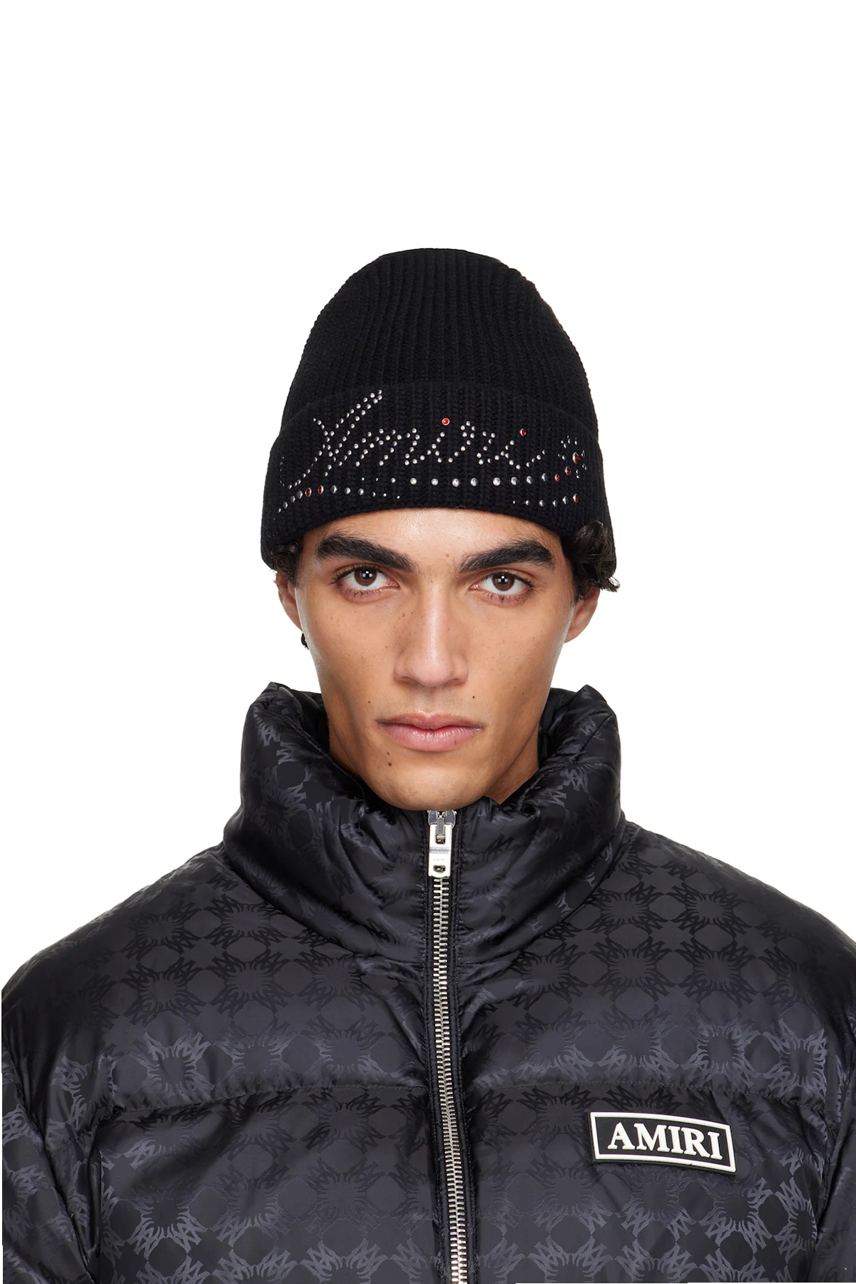 Black 'AMIRI' Stud Beanie