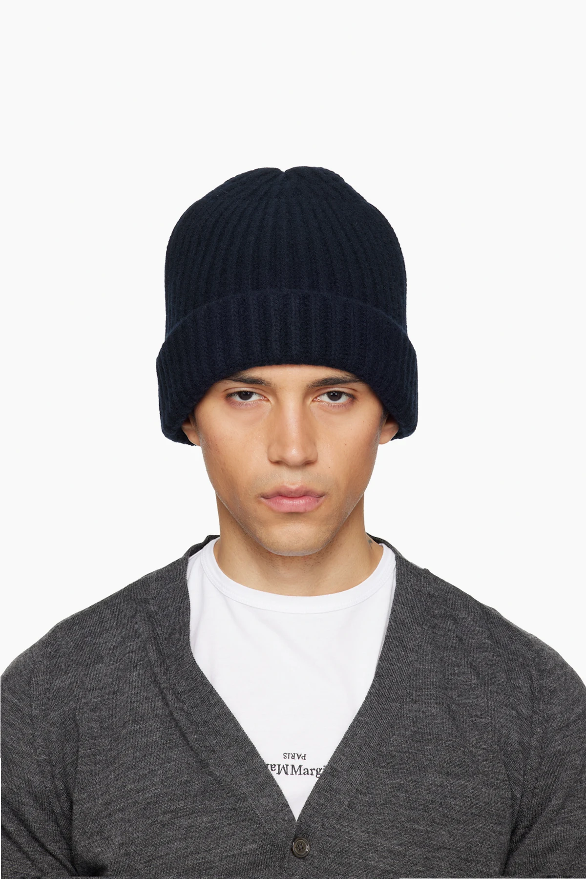 Navy Ribbed Beanie