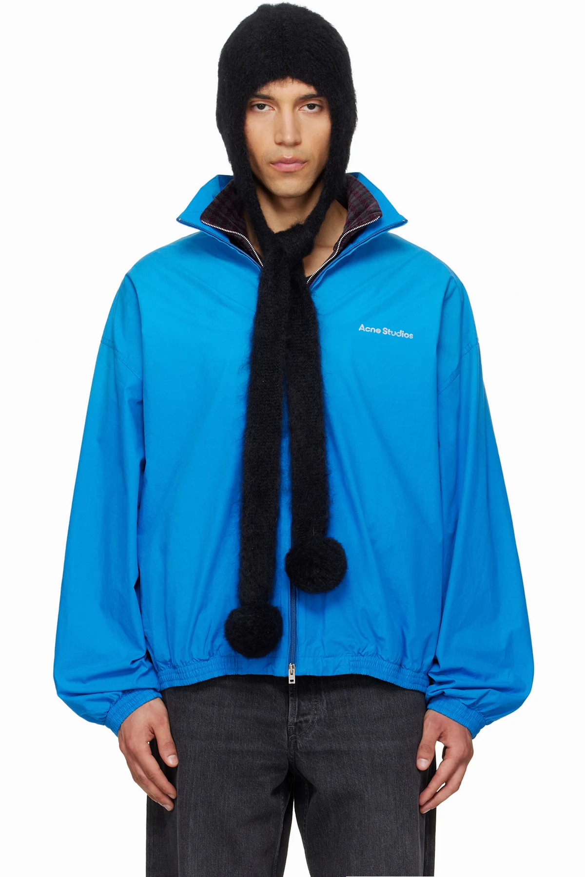 Black Mohair Earflap Hood