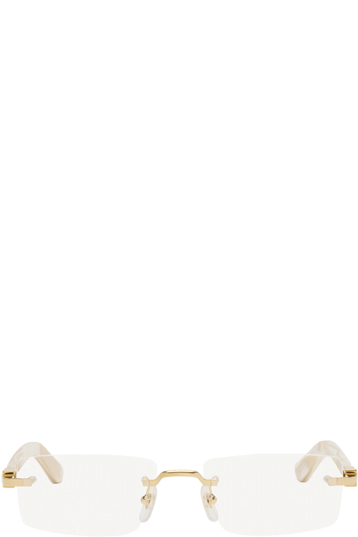 Gold & Off-White Signature C Rimless Glasses