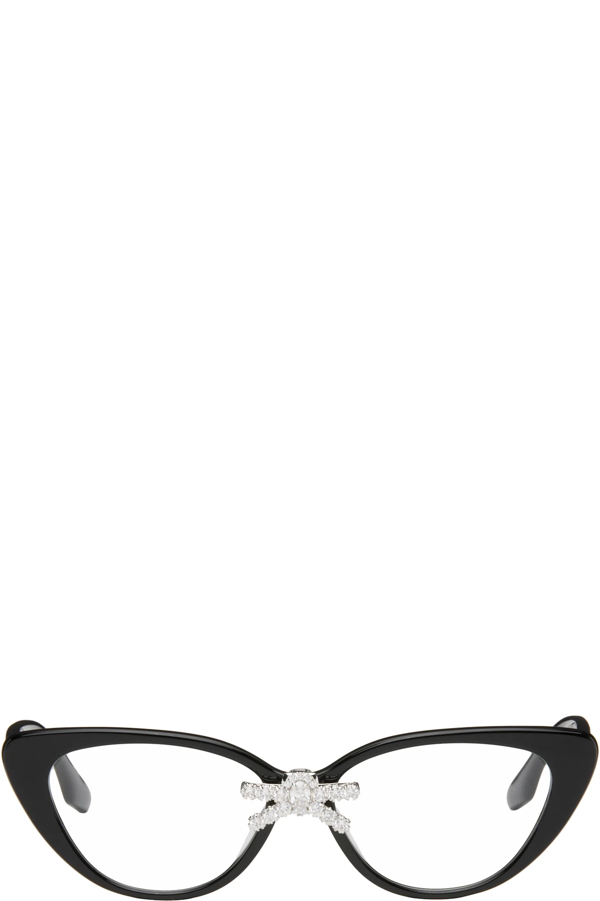 Black YVMIN Edition Front Jeweled-Bowknot Glasses