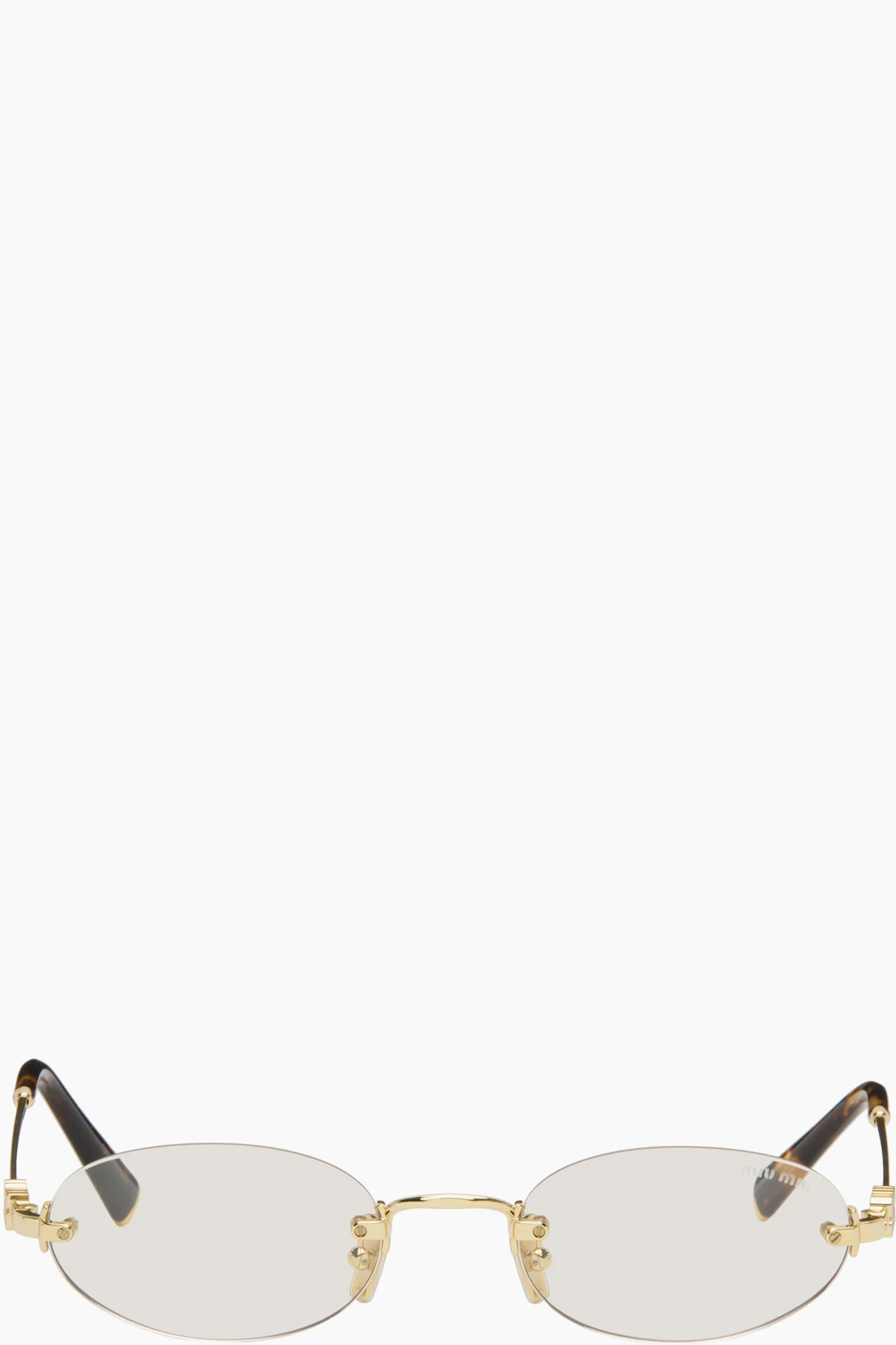 Gold Rimless Oval Glasses