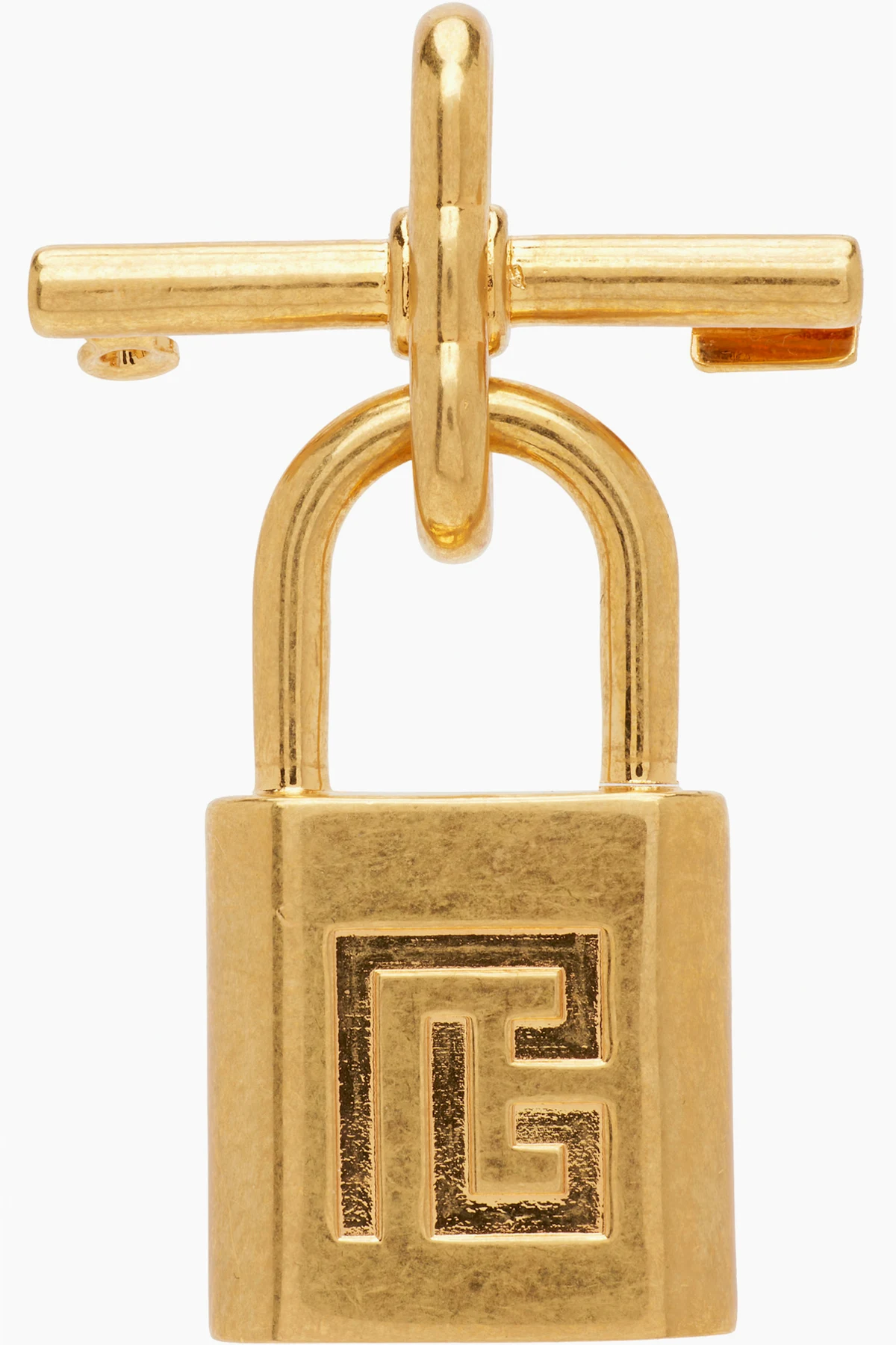 Brass Pulse Padlock Brooch