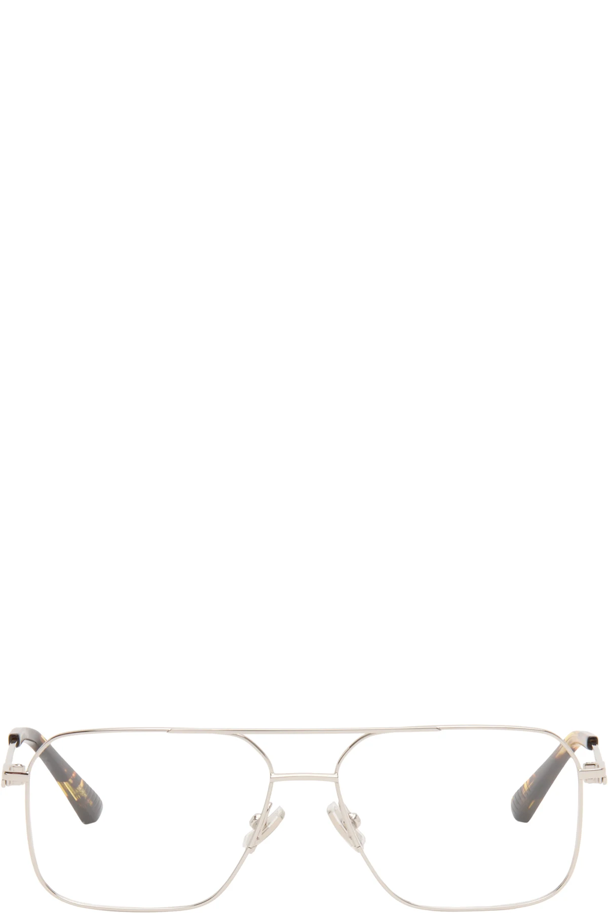 Silver Ribbon Split Optical Frame Glasses