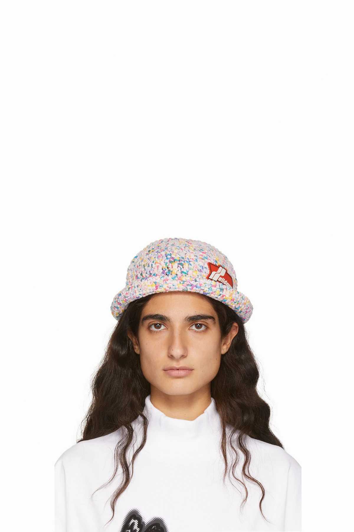 Multicolor Crochet Logo Bucket Hat