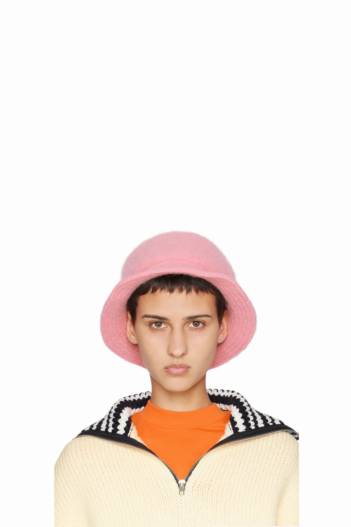 Pink Brushed Alpaca Bucket Hat