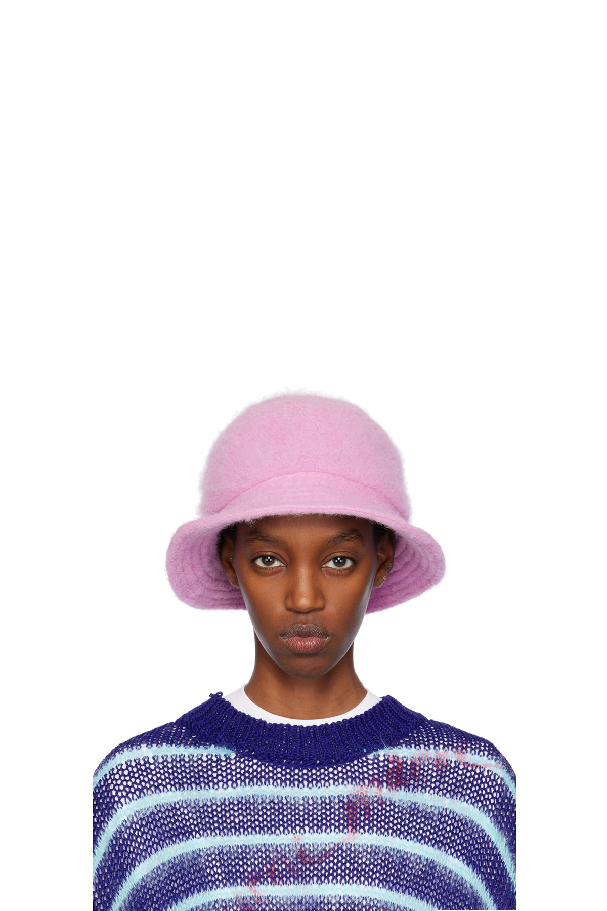 SSENSE Exclusive Pink Furry Bucket Hat