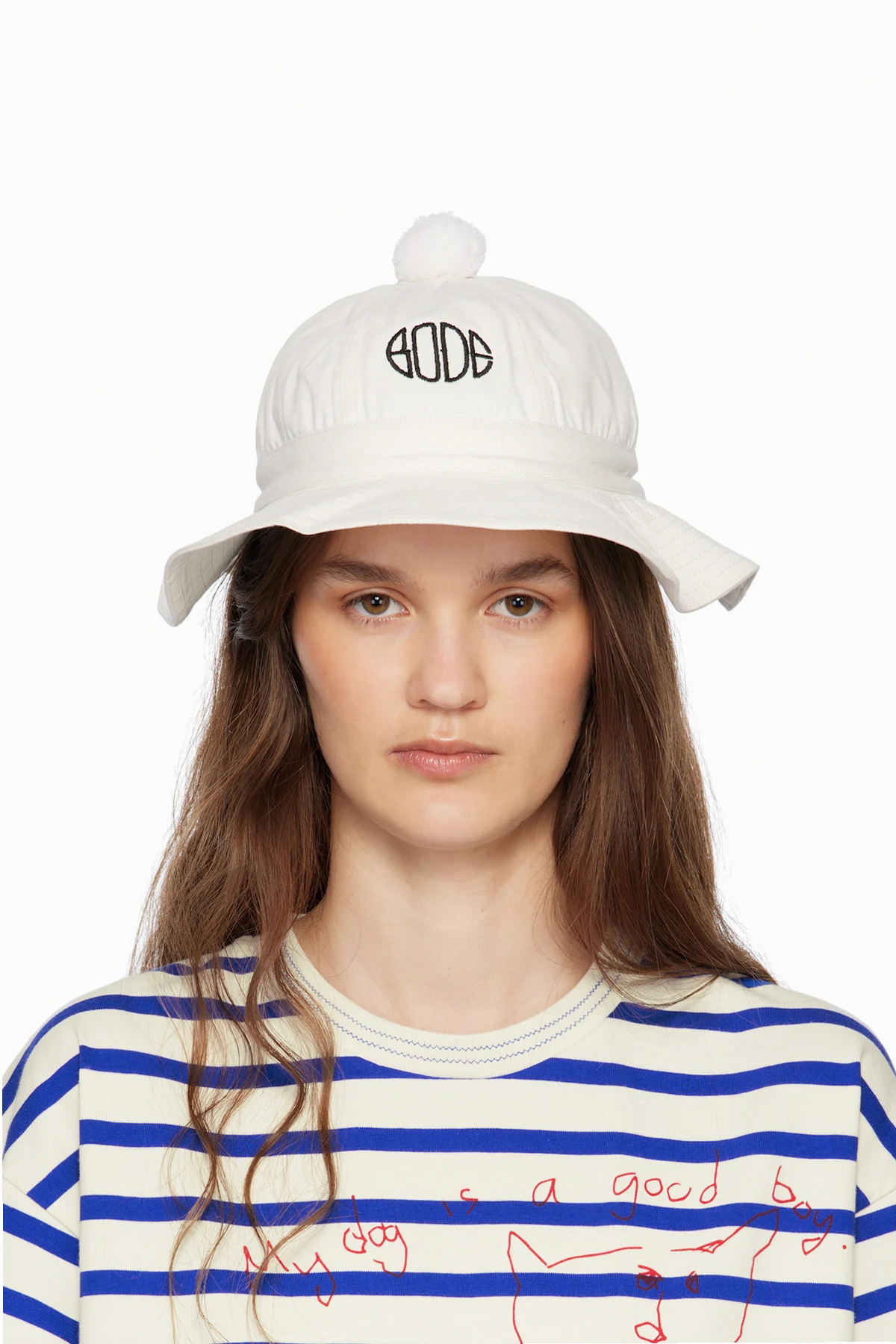 White Paneled Grandfather Bucket Hat
