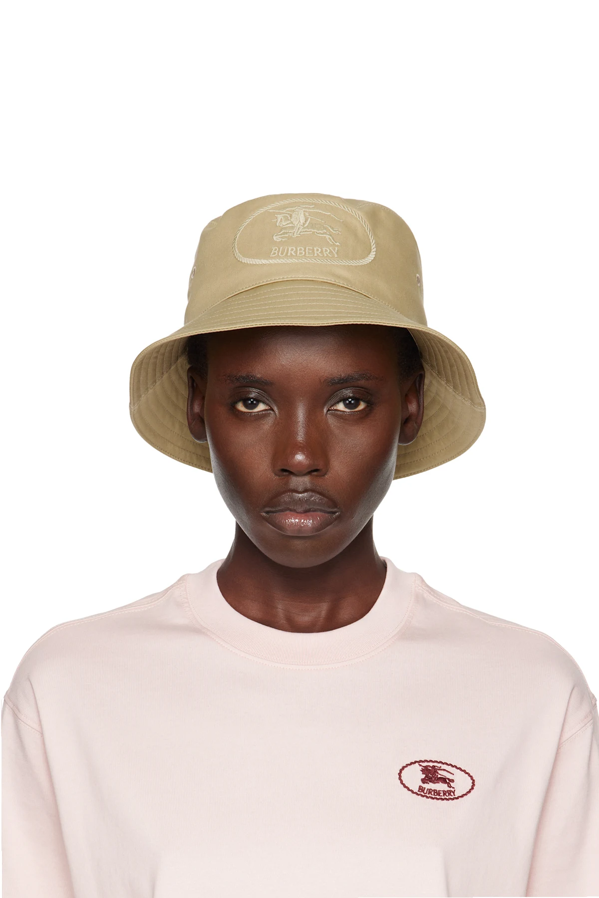 Beige Knight Stamp Gabardine Bucket Hat