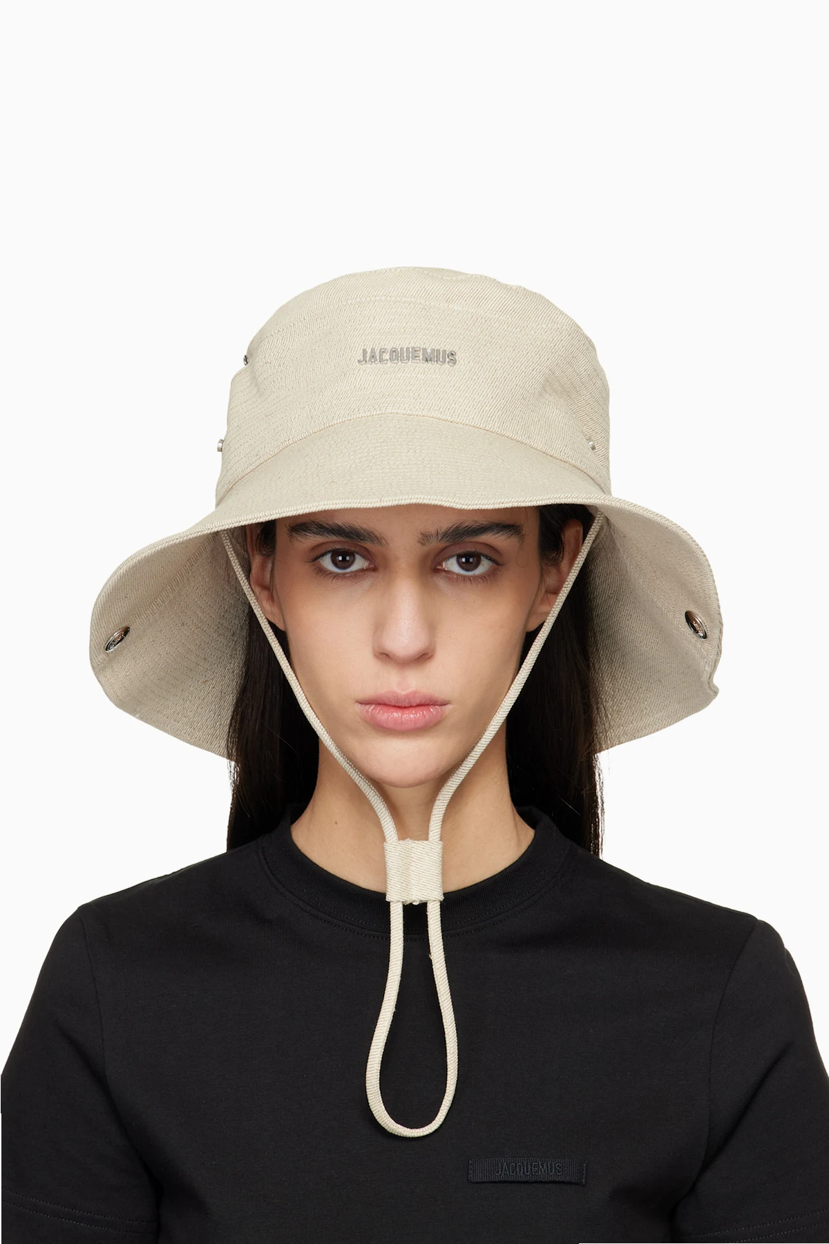 Beige 'The de-Nîmes' Denim Bucket Hat