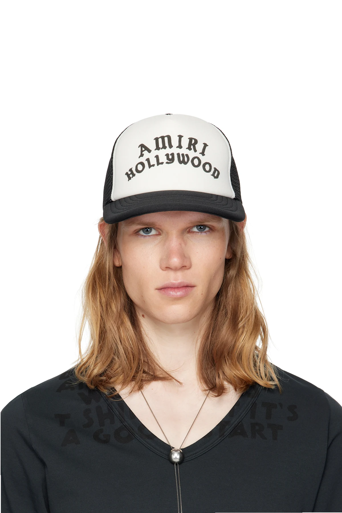 Black & White 'AMIRI Hollywood' Trucker Cap