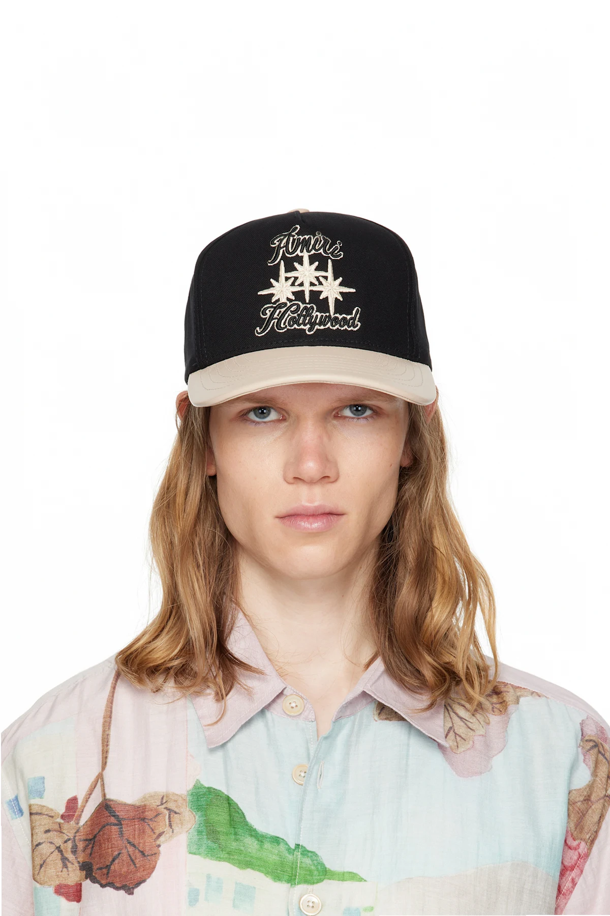 Black & Beige Three Star Varsity Cap