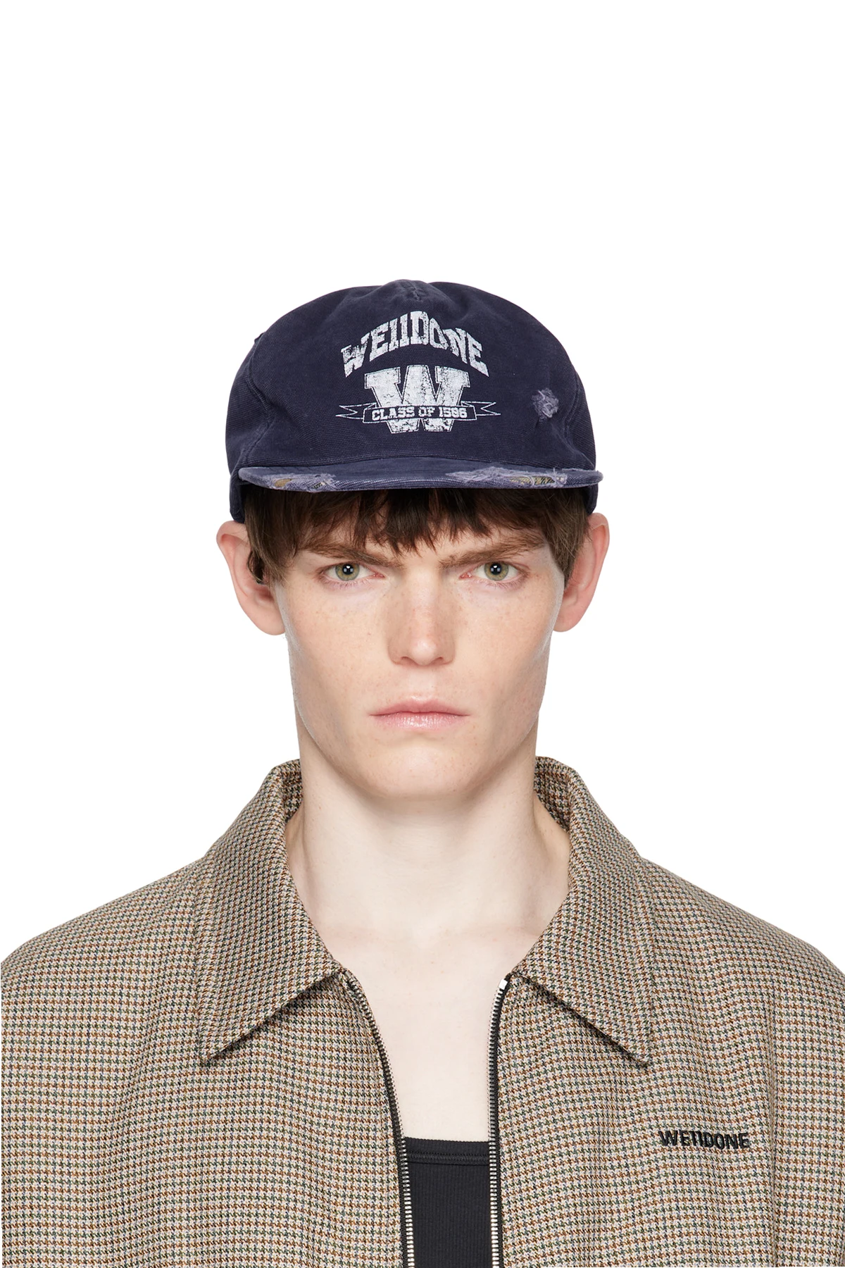 Navy Distressed Collegiate Cap