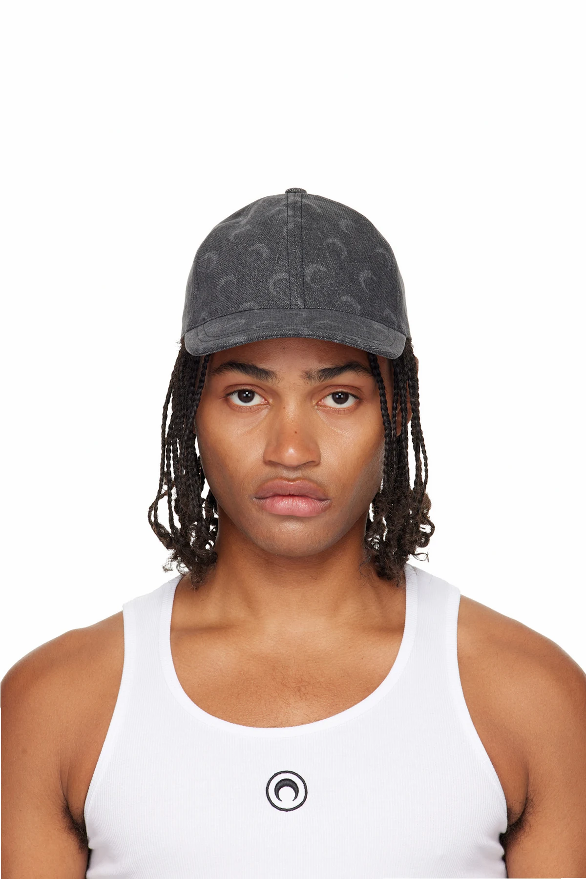 Gray Moon Laser Denim Baseball Cap