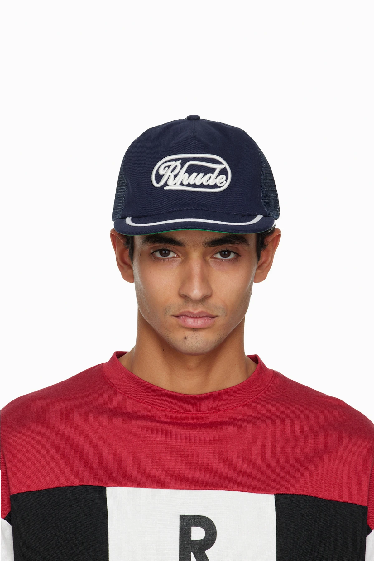 Navy 'Rhude' Patch Trucker Cap