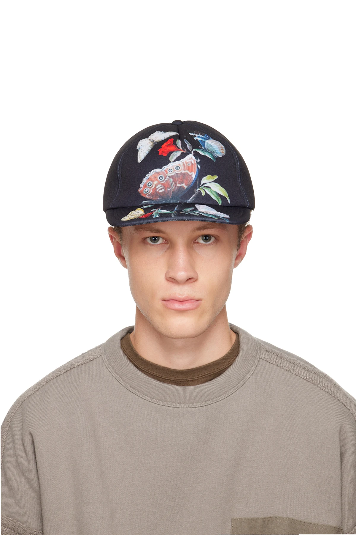 Black Seasonal Print Cap