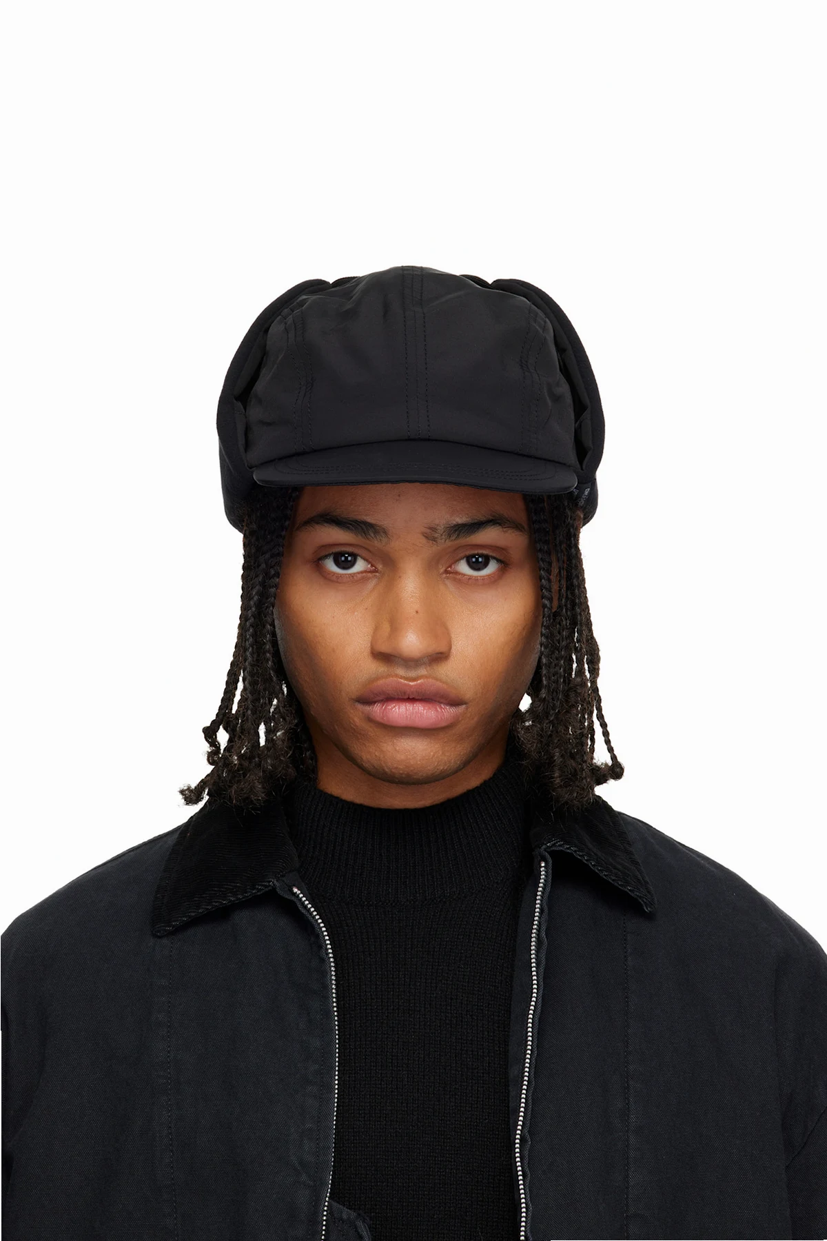 Black Fleece Earflap Cap