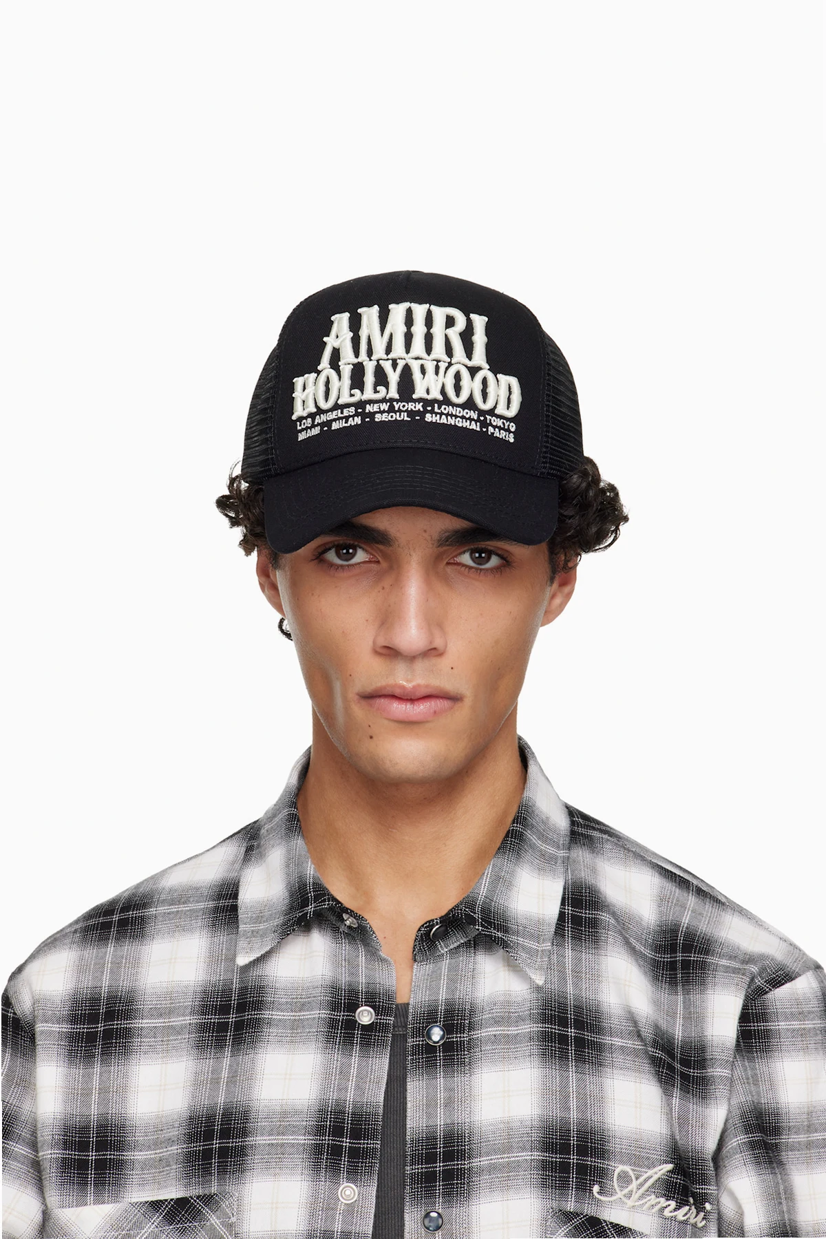 Black 'AMIRI Hollywood' Trucker Cap