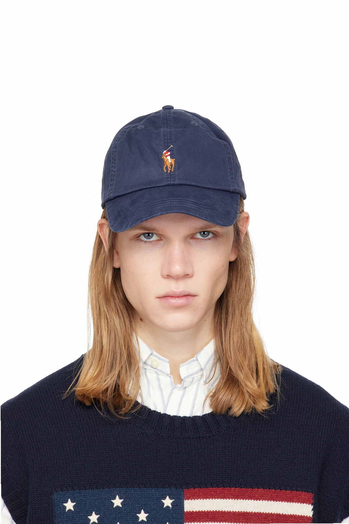 Navy Stretch-Cotton Twill Ball Cap