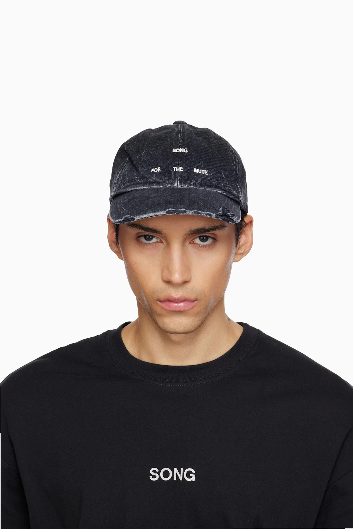 Black Overdyed Denim Cap