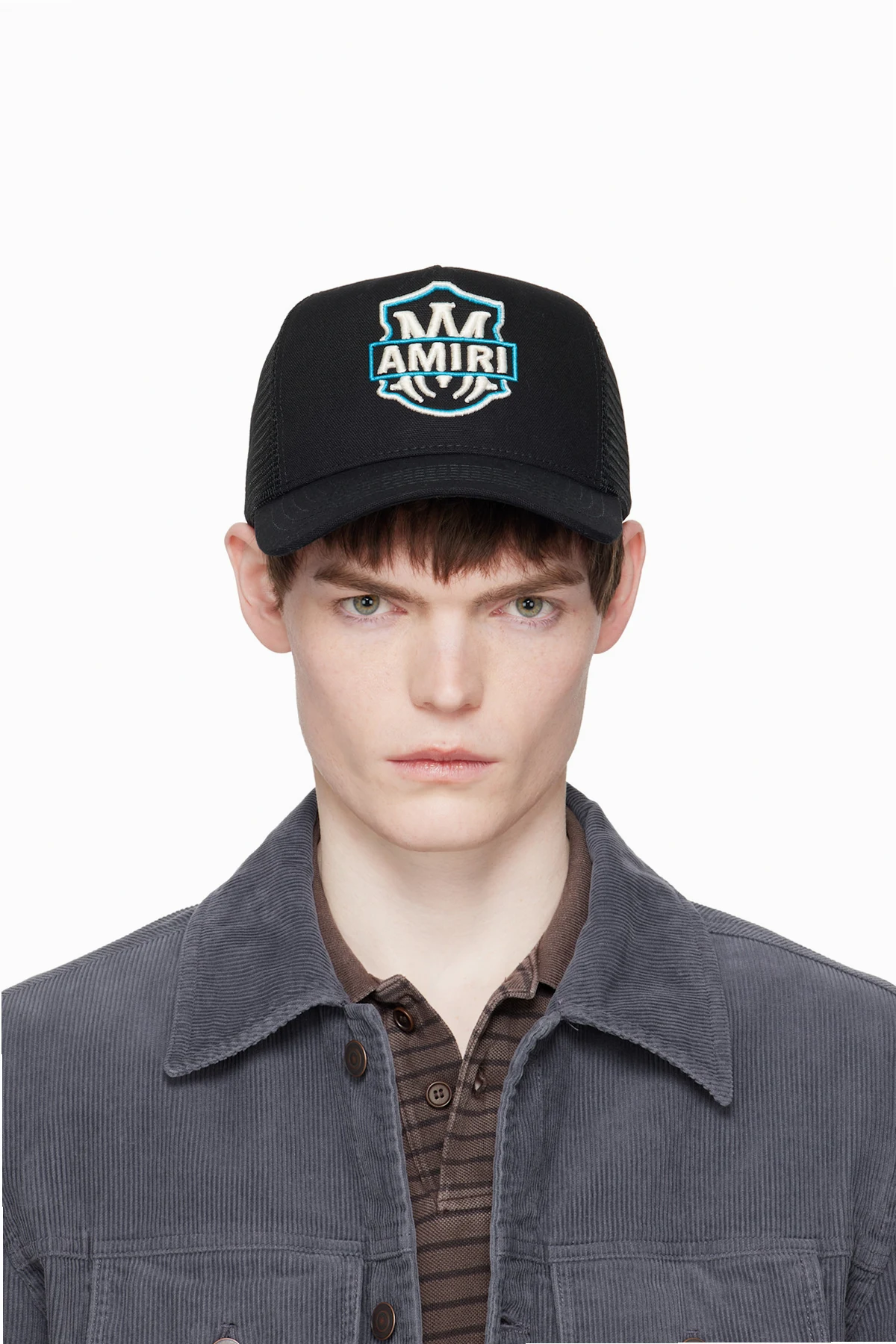 Black MA Emblem Trucker Cap