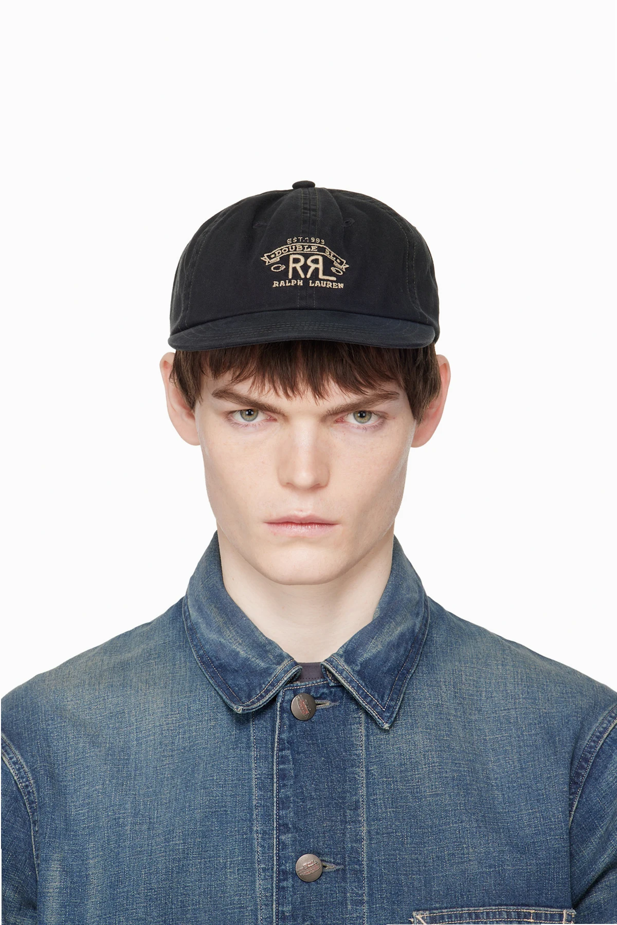 Black Ranch Logo Twill Ball Cap