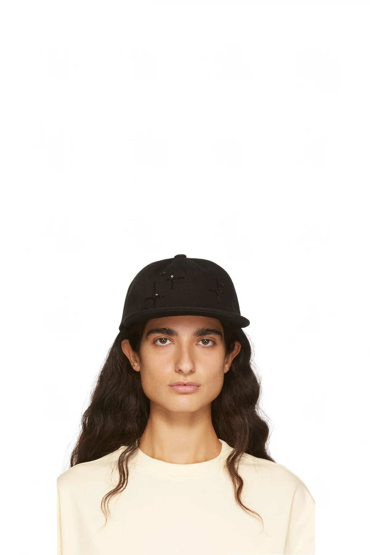 Black Angel Sequin Cap