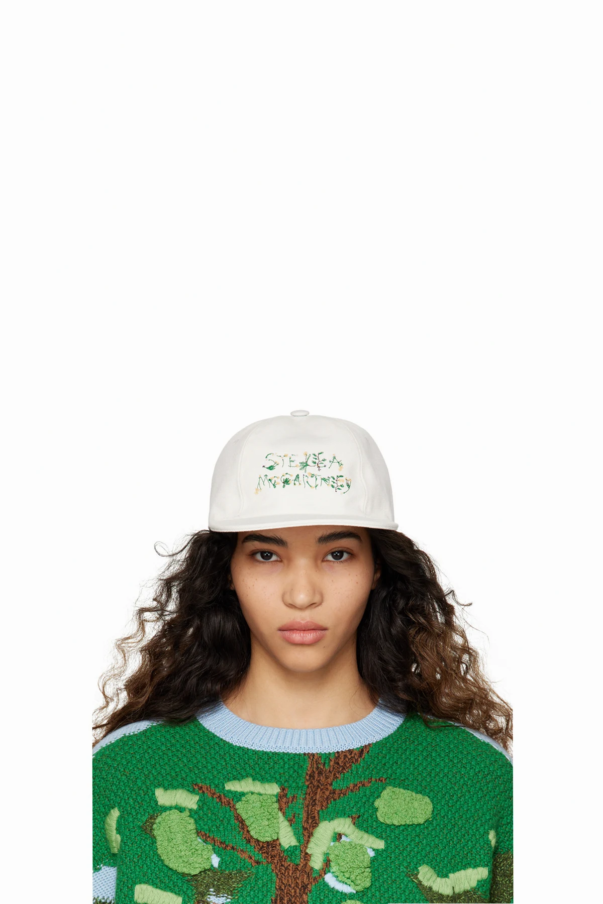 White Embroidered Cap