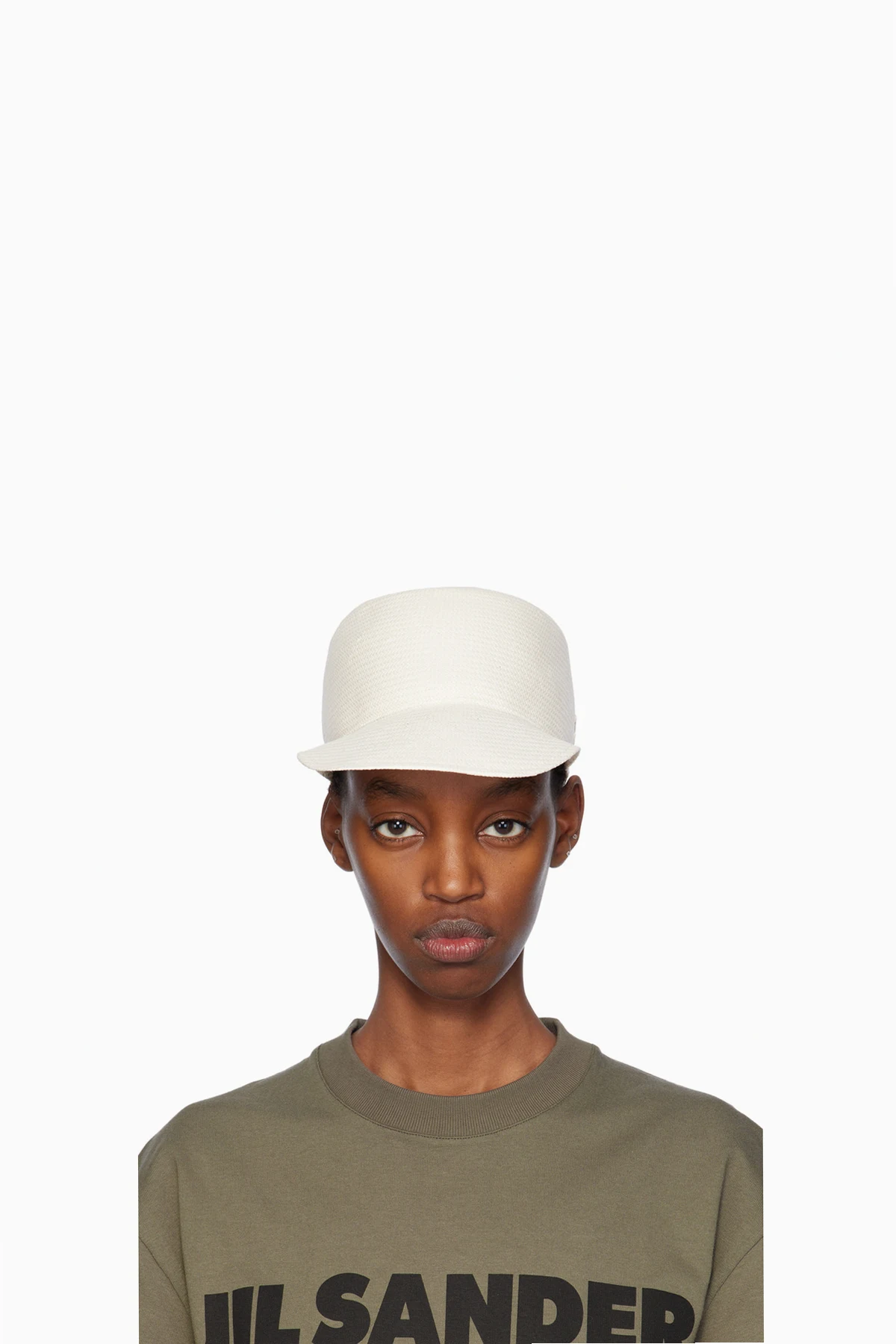 White Paper Herringbone Twill Cap