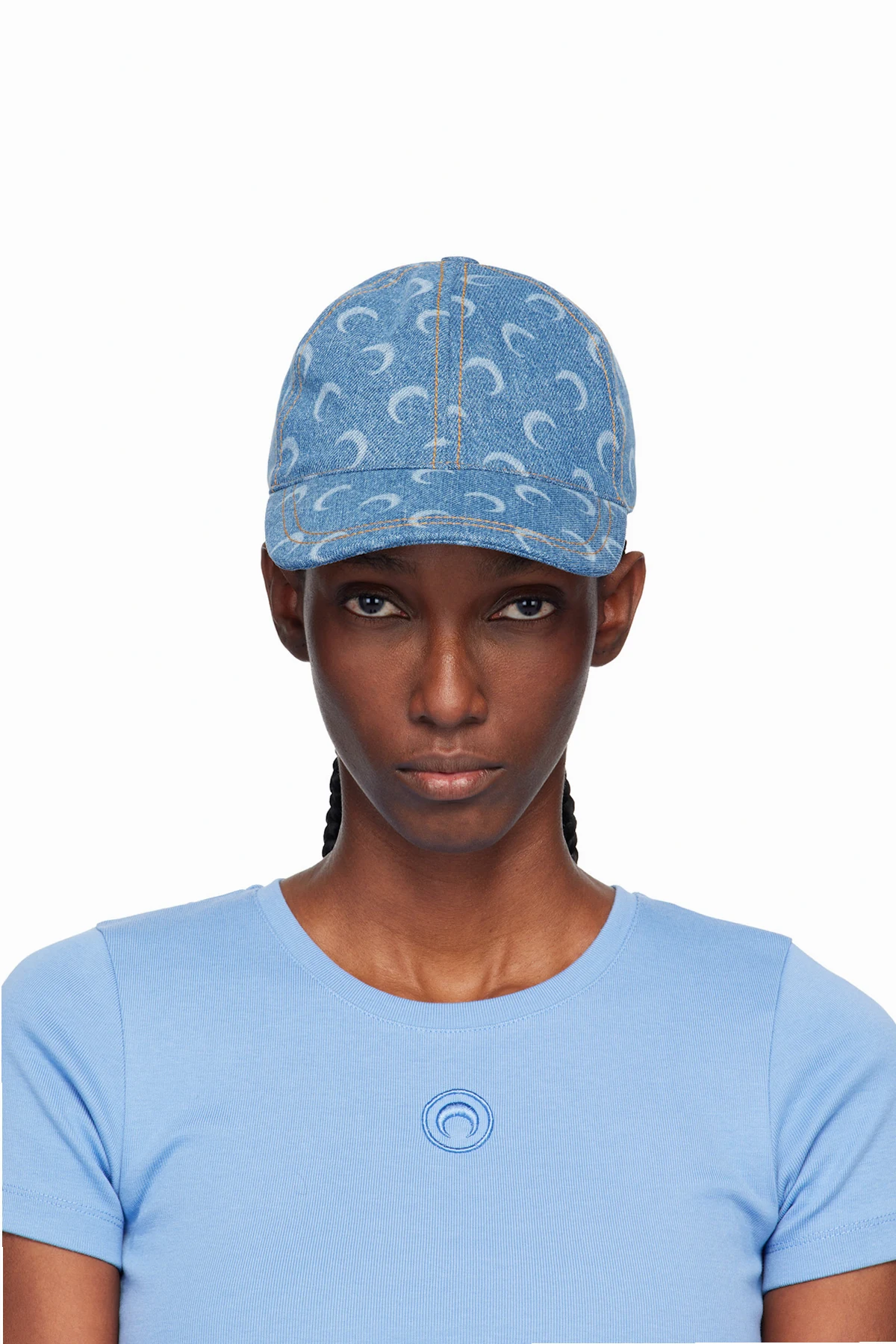 Blue Moon Laser Denim Baseball Cap